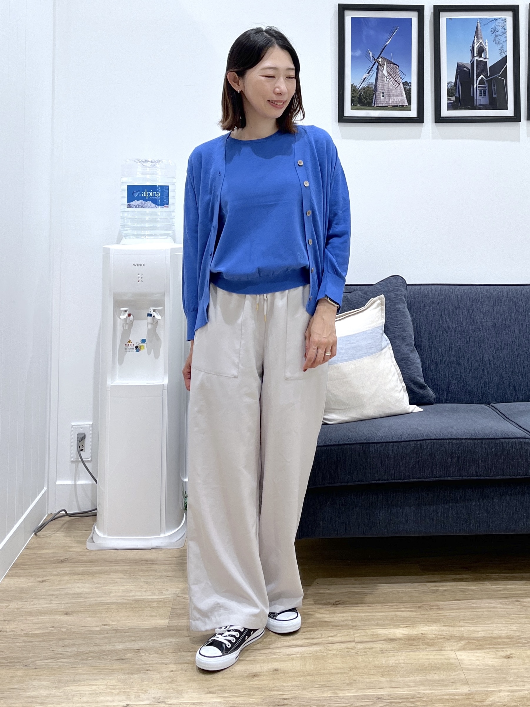 canaさんの「Dessin｜【9色展開/接触冷感/UVカット】ドライタッチサマーニットT」を使ったコーディネート