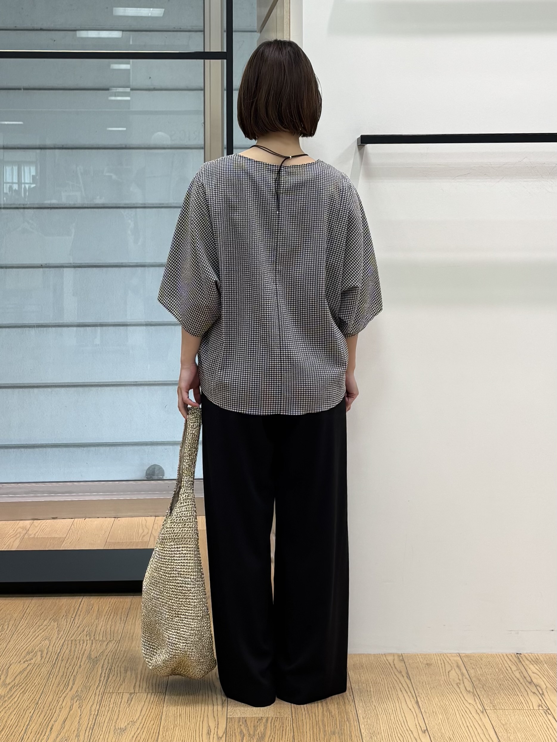 asamiさんの「INDIVI｜【体型カバー】サッカーチェックドルマントップス」を使ったコーディネート