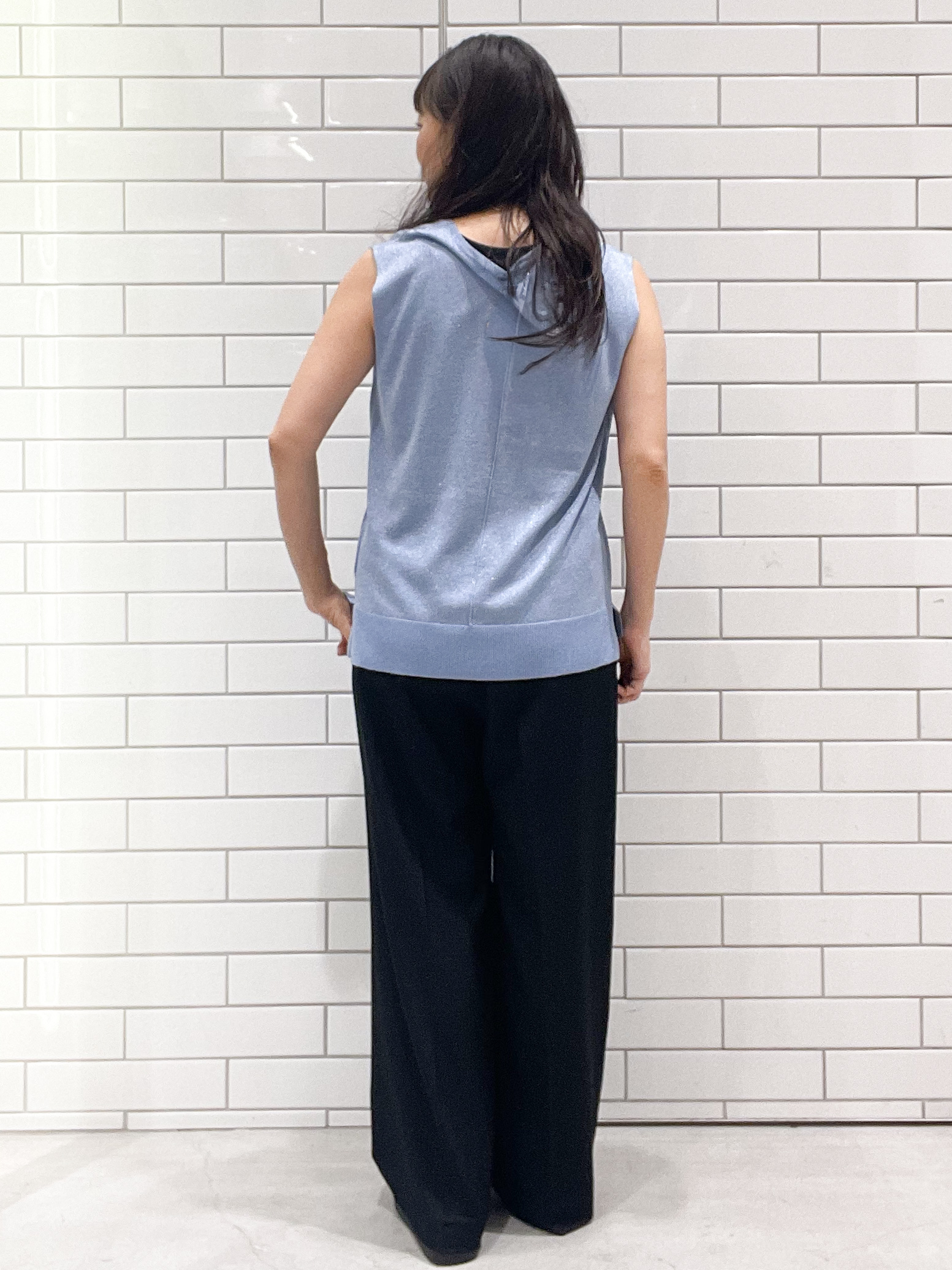oiさんの「OPAQUE.CLIP｜ラメフレンチスリーブニット【洗濯機OK／抗ピル】」を使ったコーディネート
