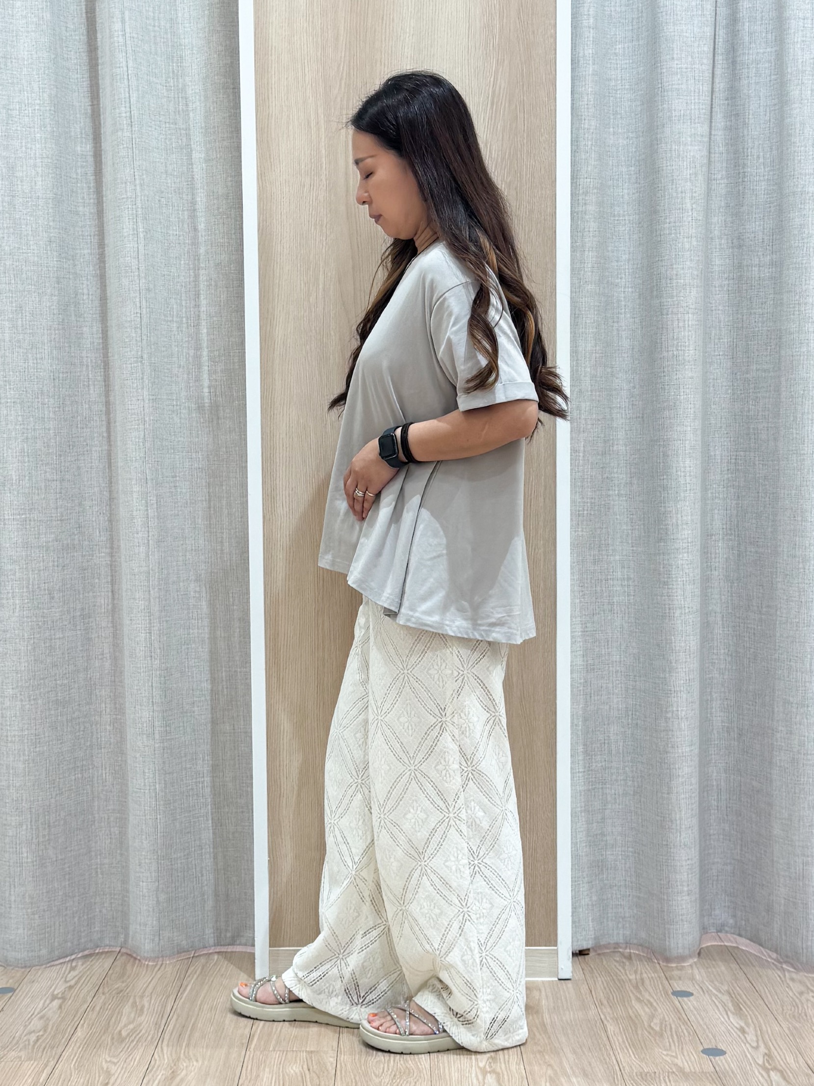 sachiさんの「grove｜【遮熱／吸水速乾／UVカット】フレアシルエットTシャツ」を使ったコーディネート