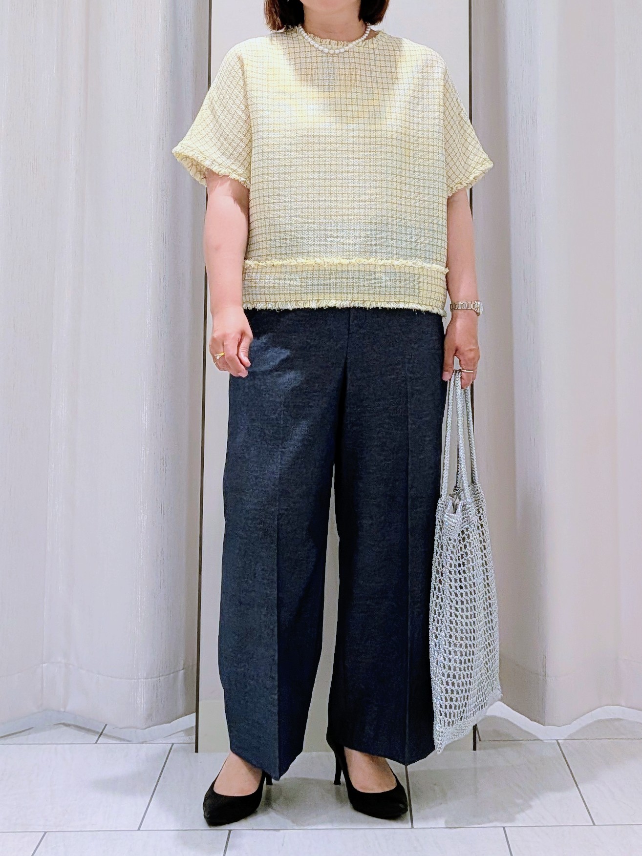Onumaさんの「UNTITLED｜◆ファンシーツイードブラウス」を使ったコーディネート