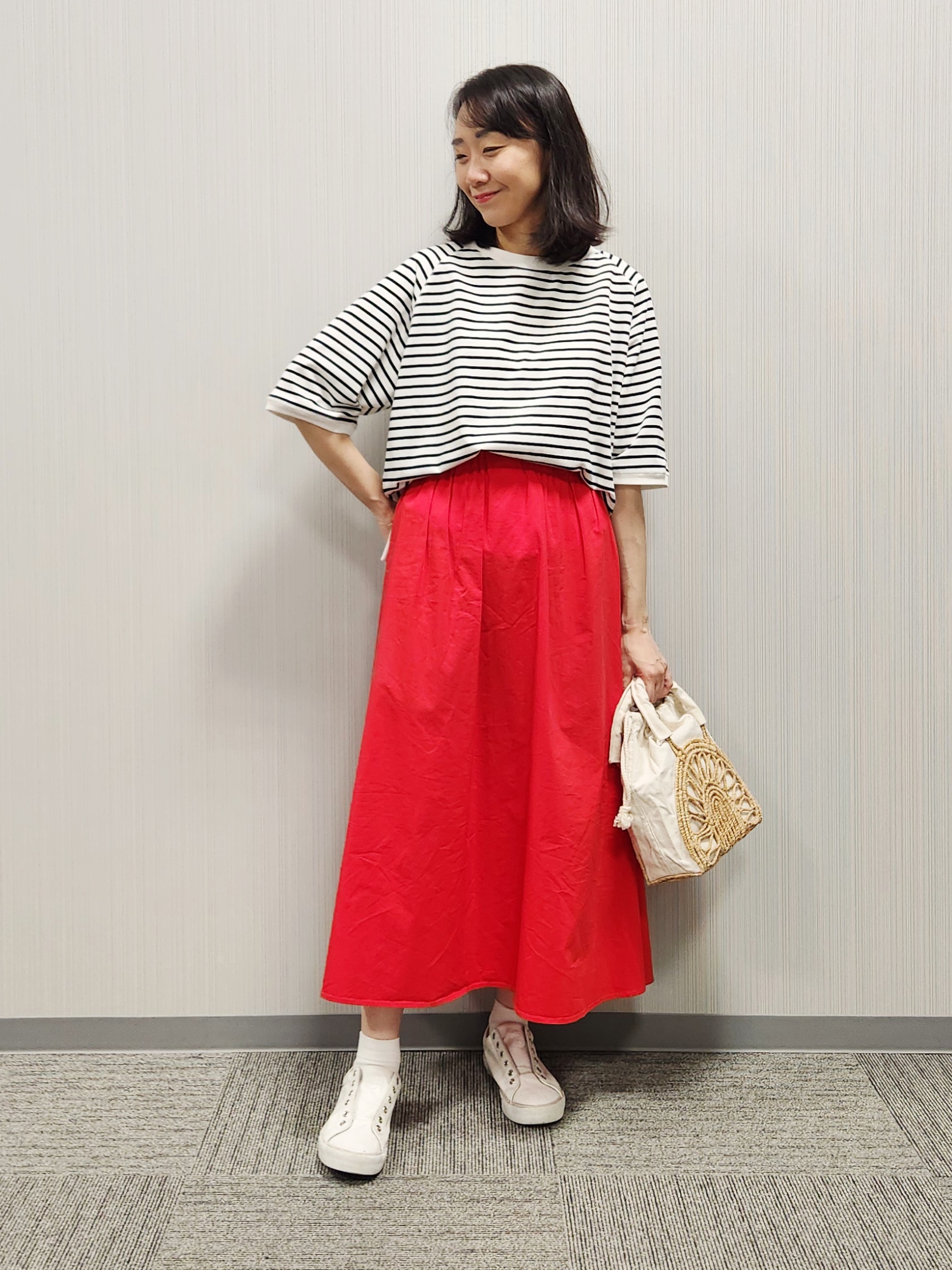naraさんの「Dessin｜【UVカット/接触冷感】フォルムカットソー5分袖」を使ったコーディネート