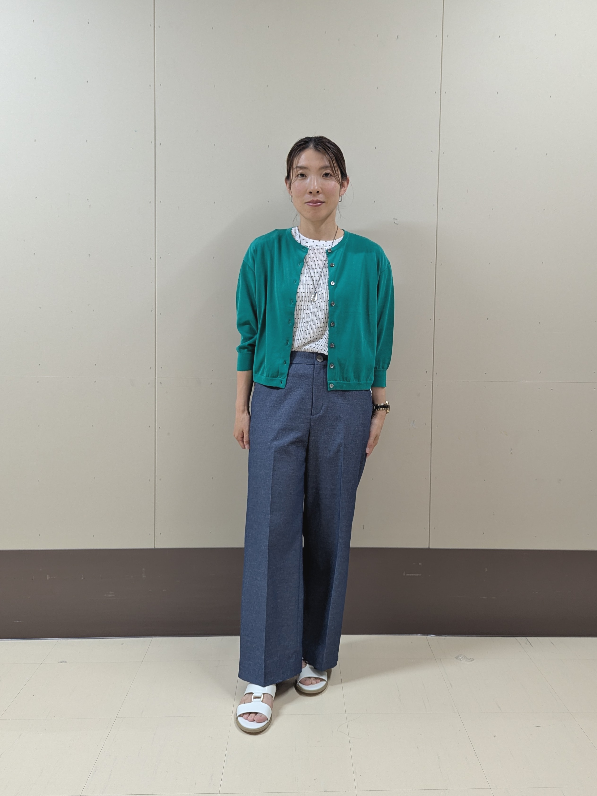 sachiさんの「UNTITLED｜【1枚で着映える】ドットジャガードブラウス」を使ったコーディネート