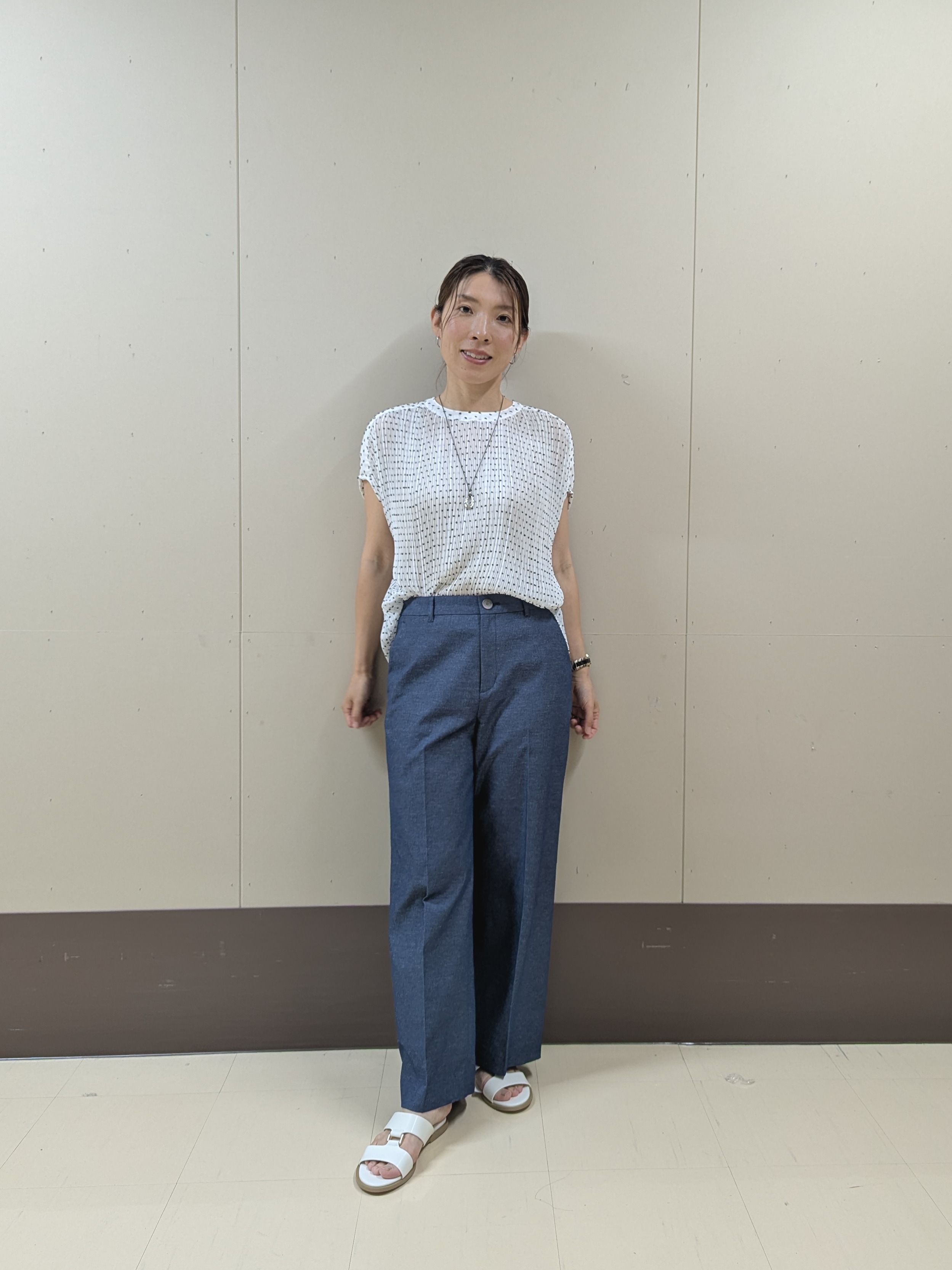 sachiさんの「UNTITLED｜【1枚で着映える】ドットジャガードブラウス」を使ったコーディネート