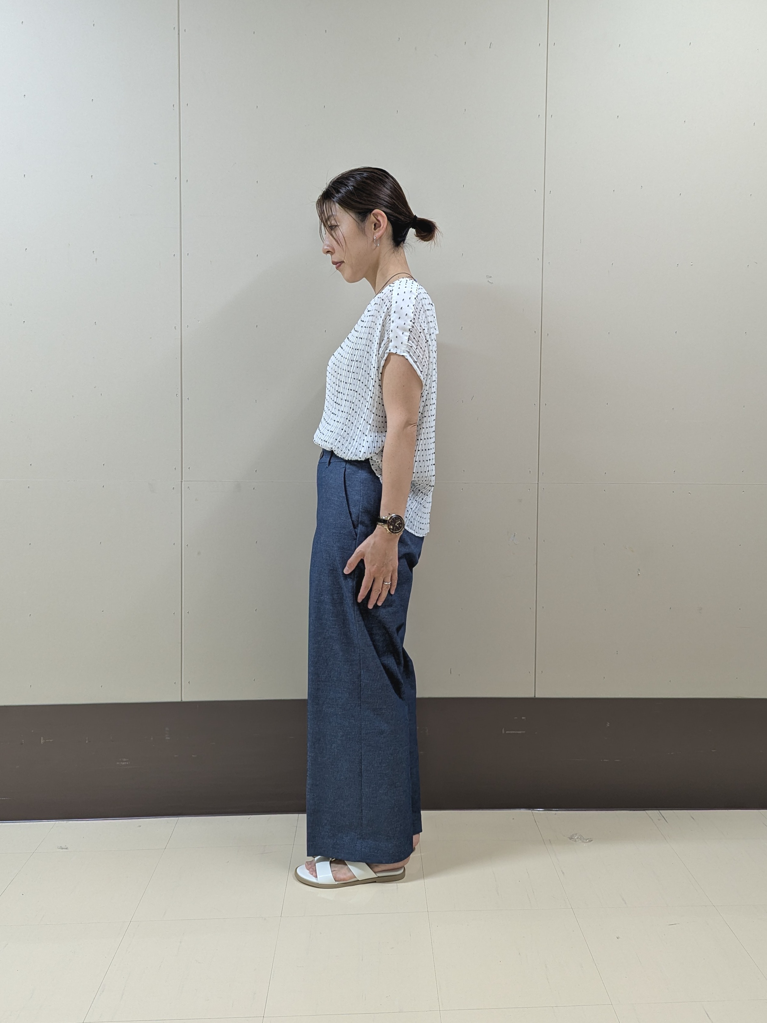 sachiさんの「UNTITLED｜【1枚で着映える】ドットジャガードブラウス」を使ったコーディネート