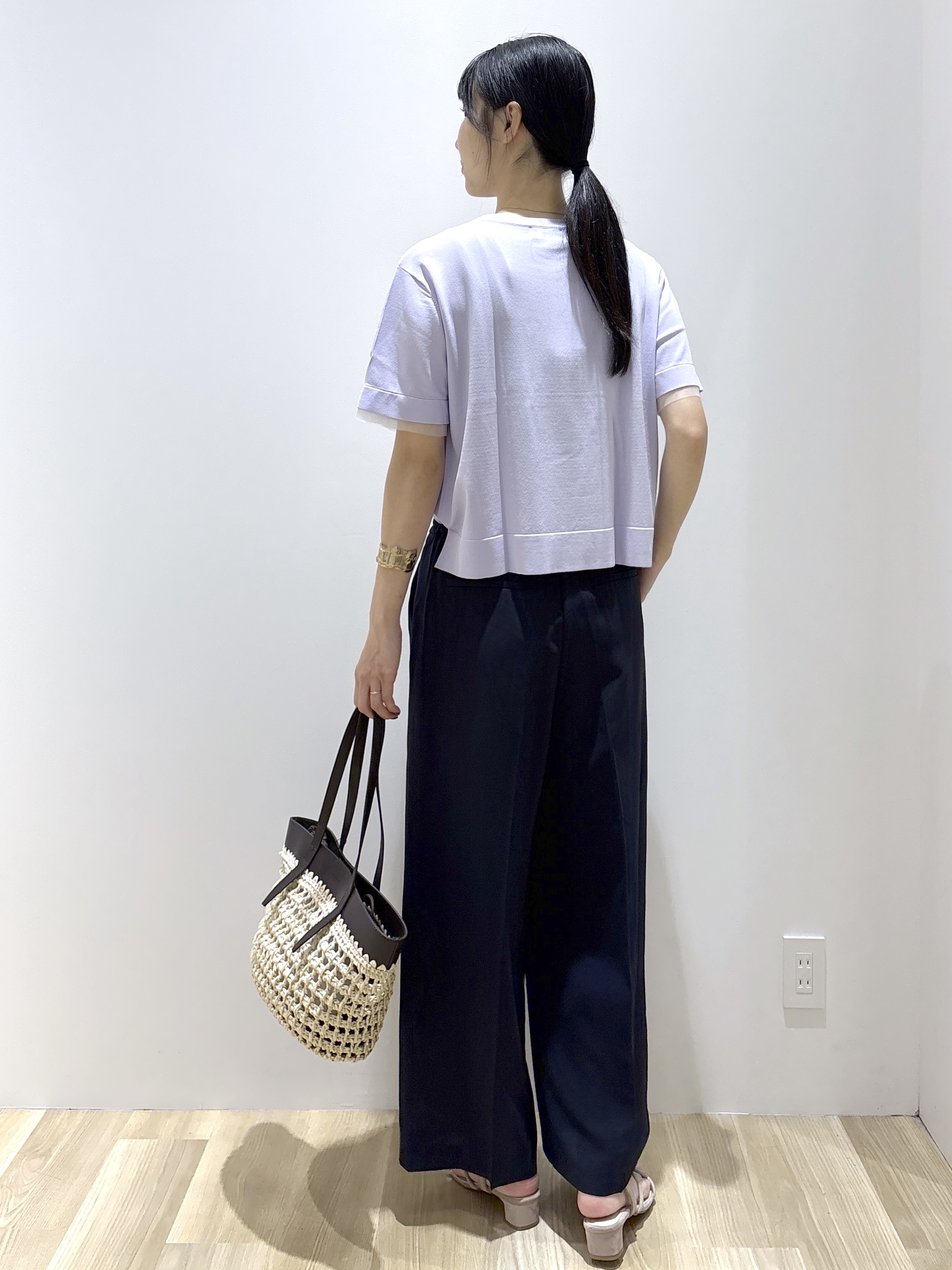 sachikoさんの「OPAQUE.CLIP｜【UV／接触冷感／抗ピル】シアー＆レイヤード風さらりニット《洗濯機OK》」を使ったコーディネート