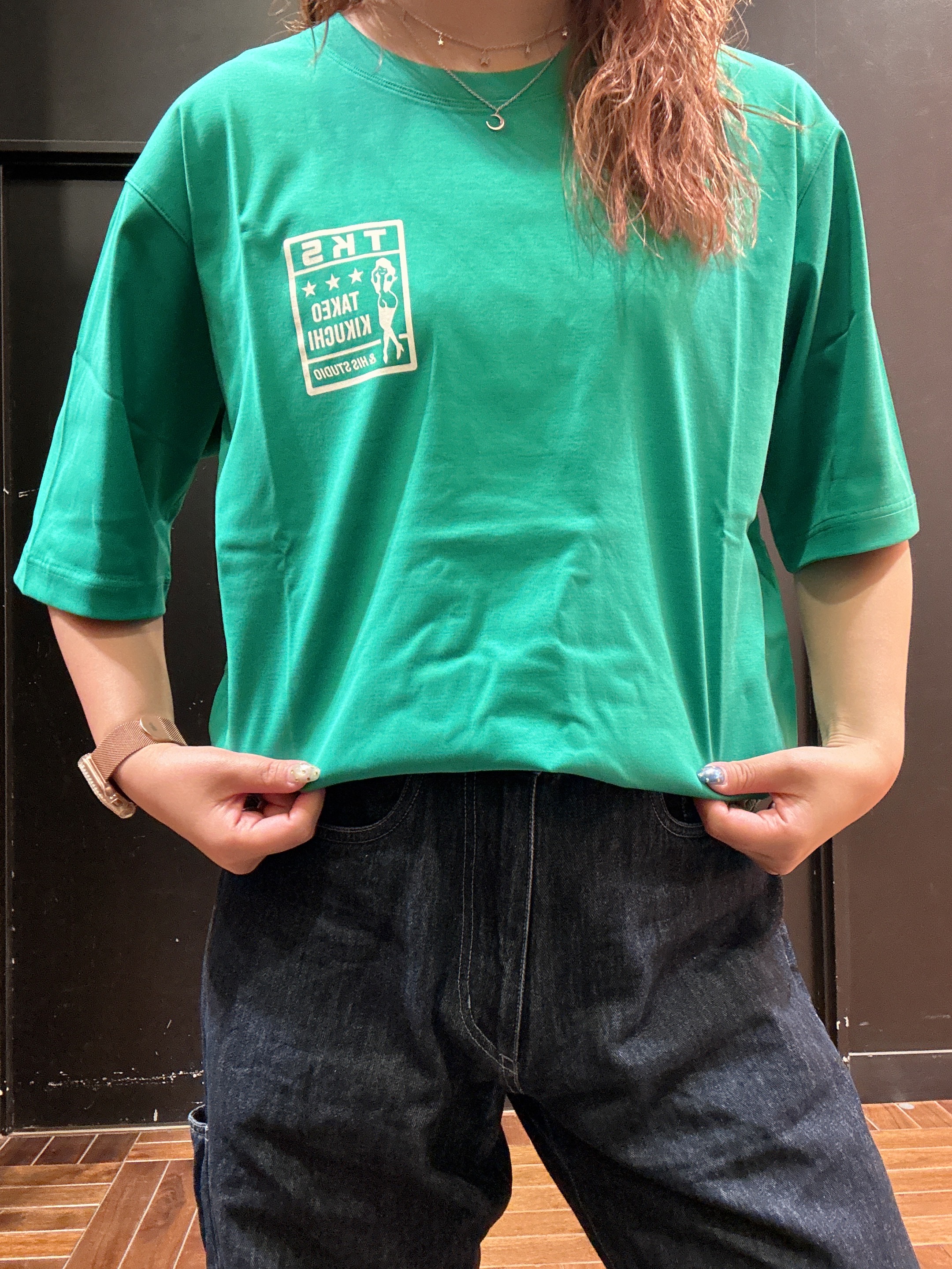 ヒナさんの「TAKEO KIKUCHI｜【BOWLER HAT LABEL】アイスクリアコットン ラッキーセブン 半袖Tシャツ」を使ったコーディネート