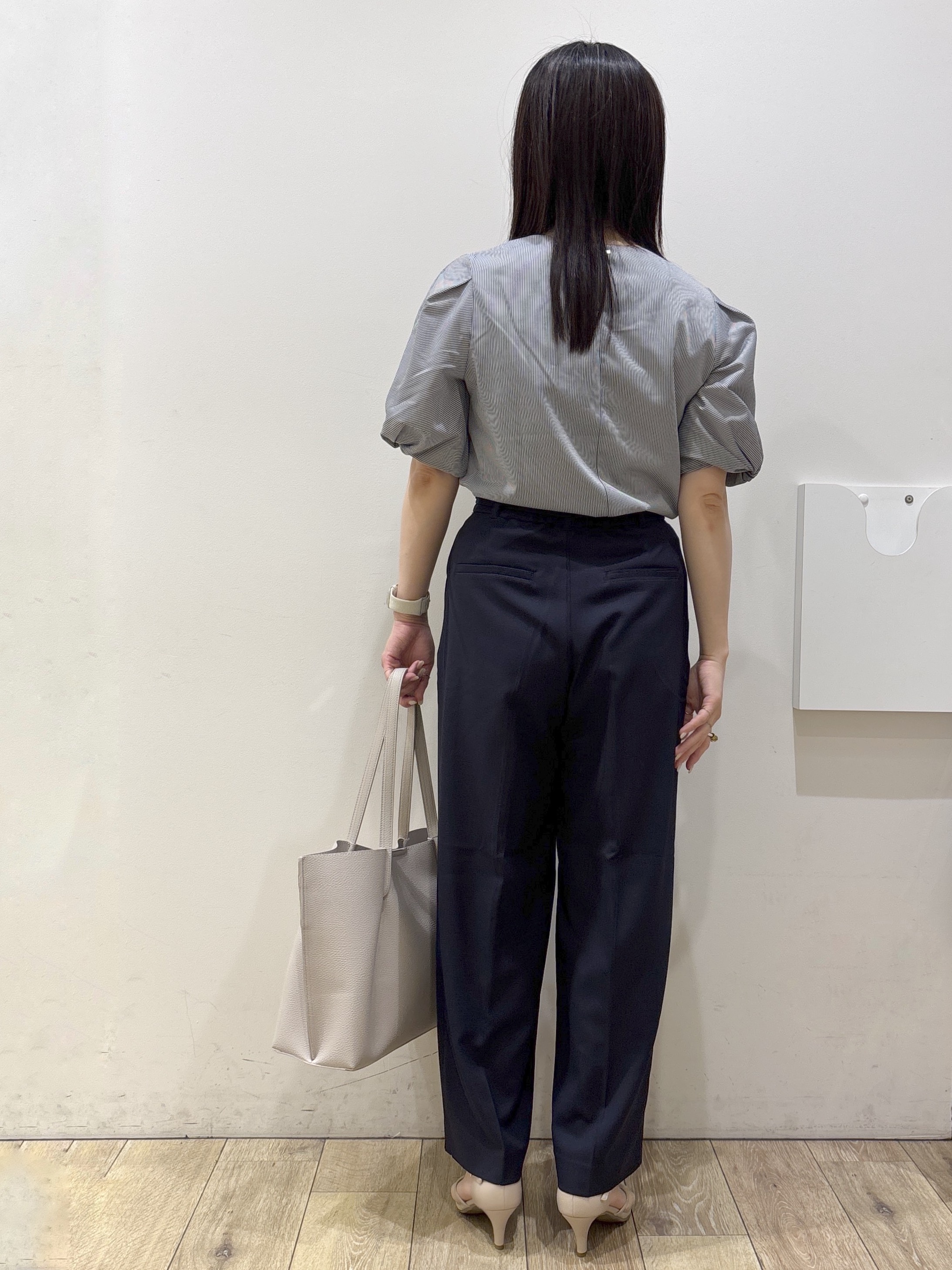 mameさんの「index｜【吸水速乾】ストライプ調デザインスリーブトップス《洗濯機OK》」を使ったコーディネート