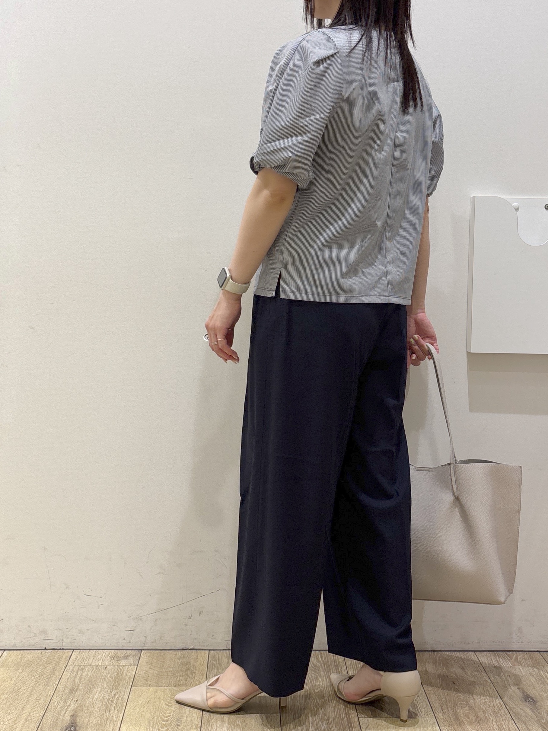 mameさんの「index｜【吸水速乾】ストライプ調デザインスリーブトップス《洗濯機OK》」を使ったコーディネート