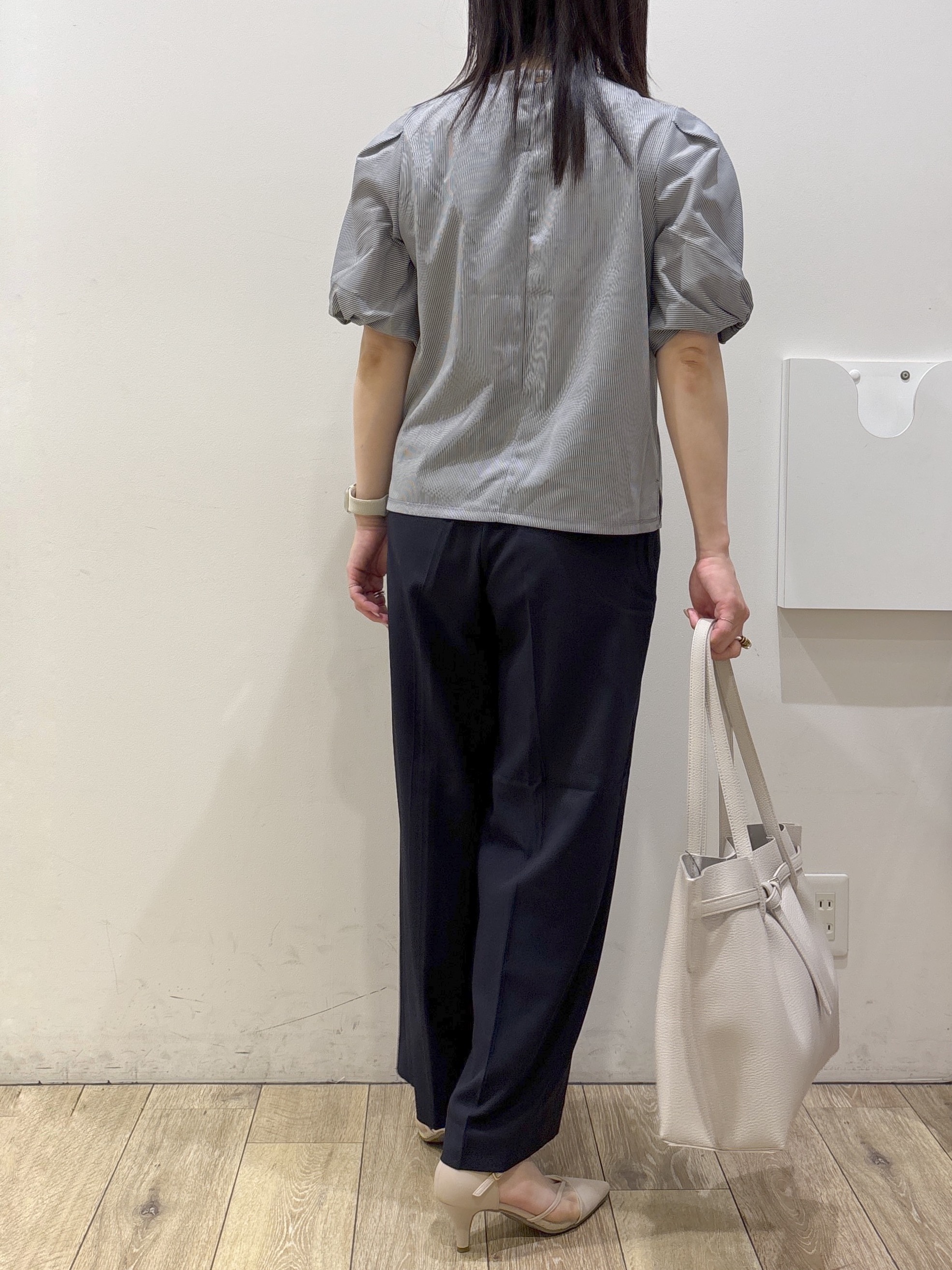 mameさんの「index｜【吸水速乾】ストライプ調デザインスリーブトップス《洗濯機OK》」を使ったコーディネート