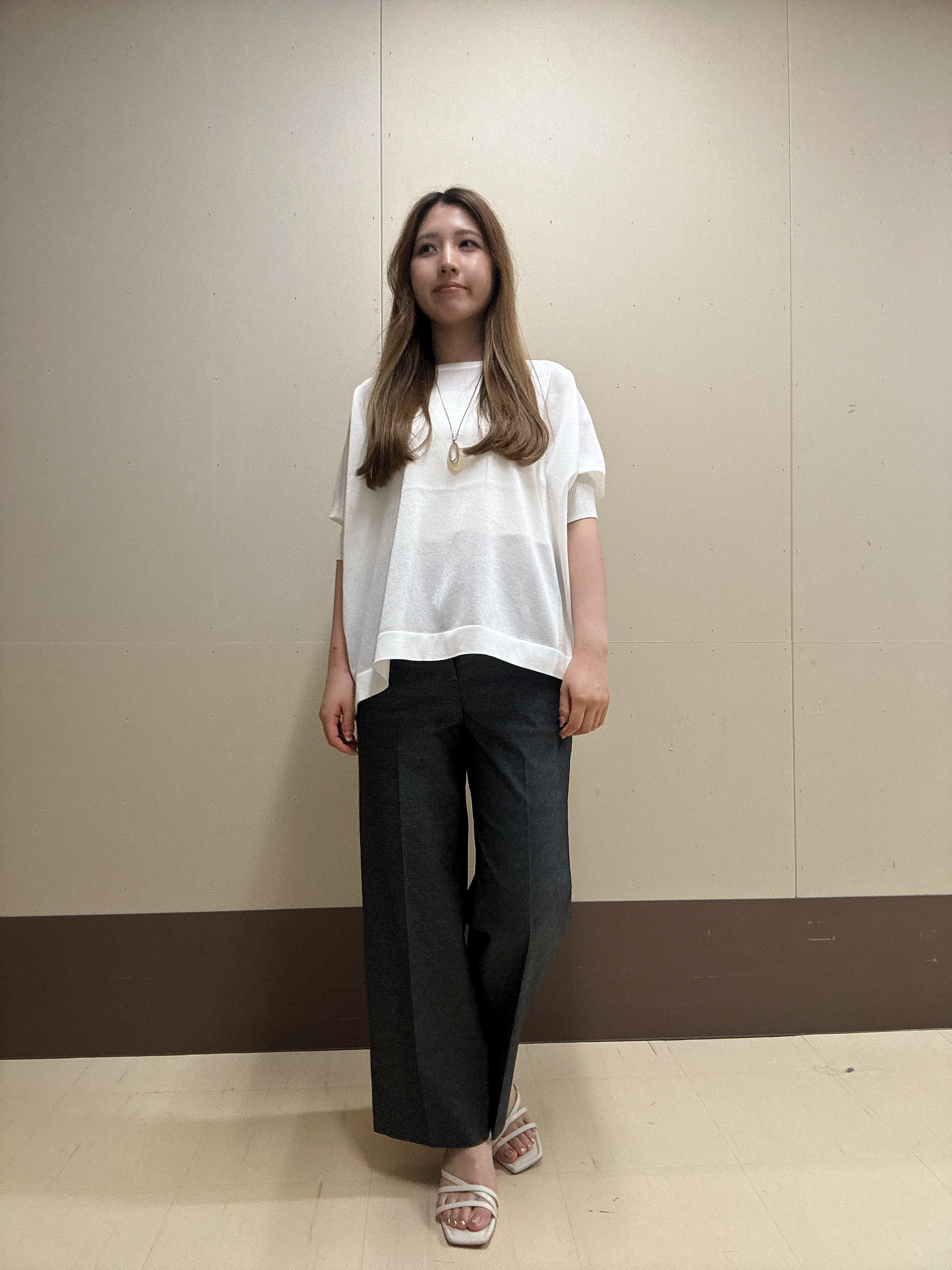 rimaさんの「UNTITLED｜【アンサンブル可/洗える】シアーレーヨンニット」を使ったコーディネート