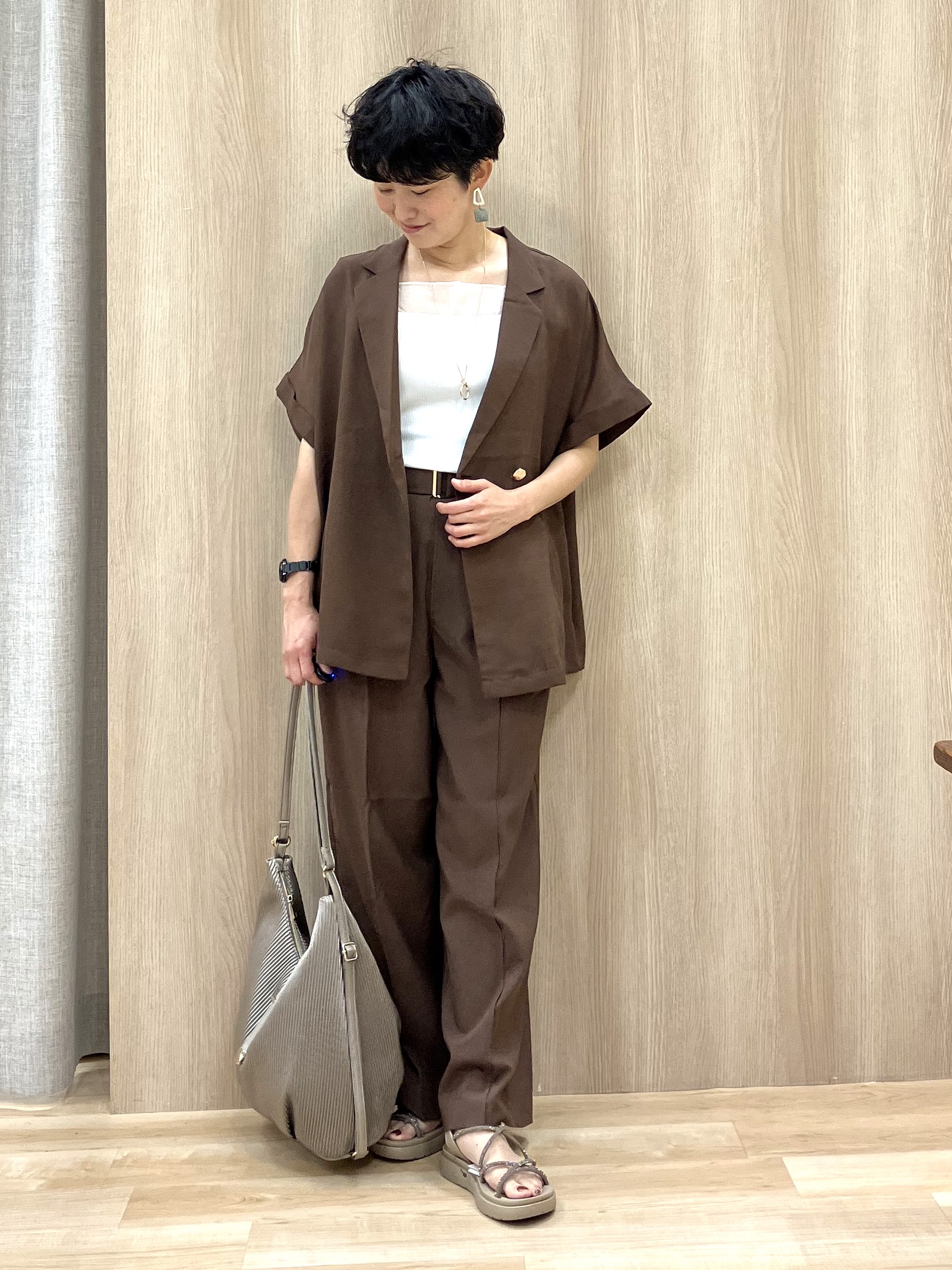Keiさんの「grove｜【貴島明日香さん着用】シアードッキングスクエアタンク」を使ったコーディネート