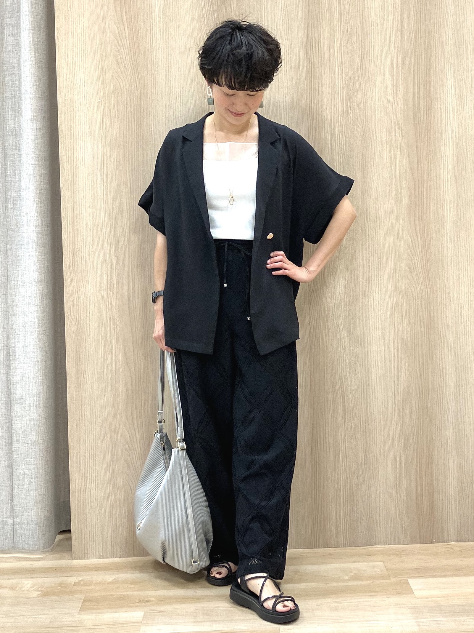 Keiさんの「grove｜【貴島明日香さん着用】シアードッキングスクエアタンク」を使ったコーディネート