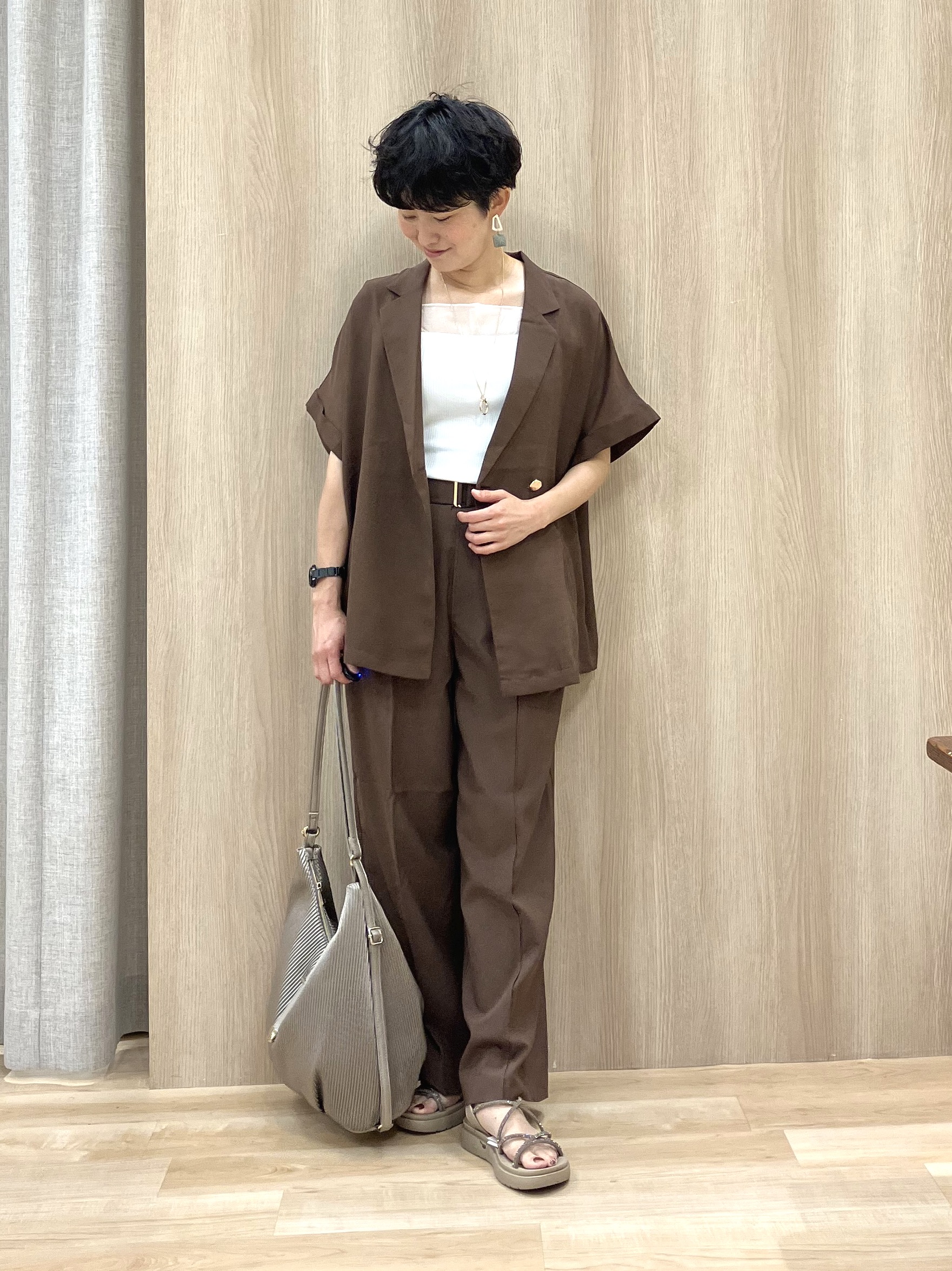 Keiさんの「grove｜【貴島明日香さん着用】シアードッキングスクエアタンク」を使ったコーディネート