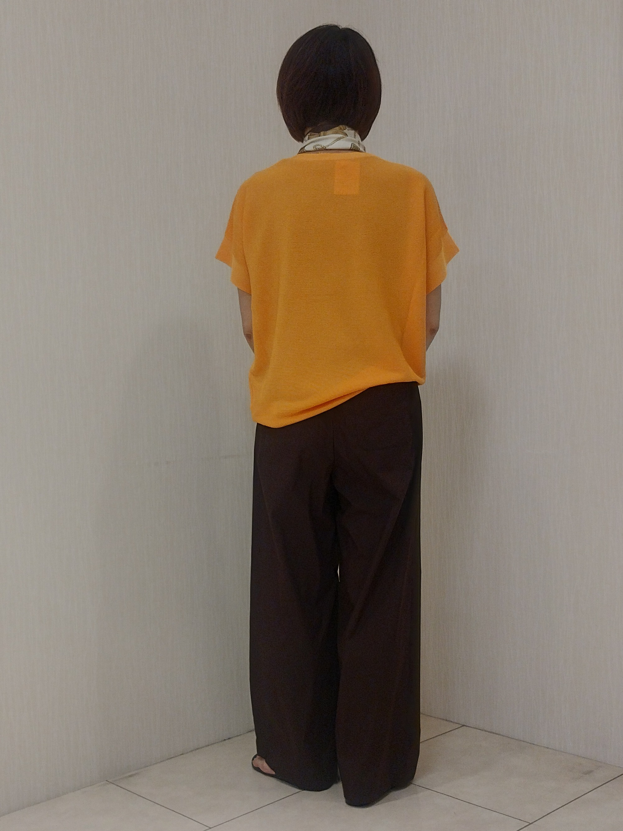 u&minus;macoさんの「UNTITLED｜【11色展開/体型カバー】前後2WAYフレンチスリーブニット」を使ったコーディネート