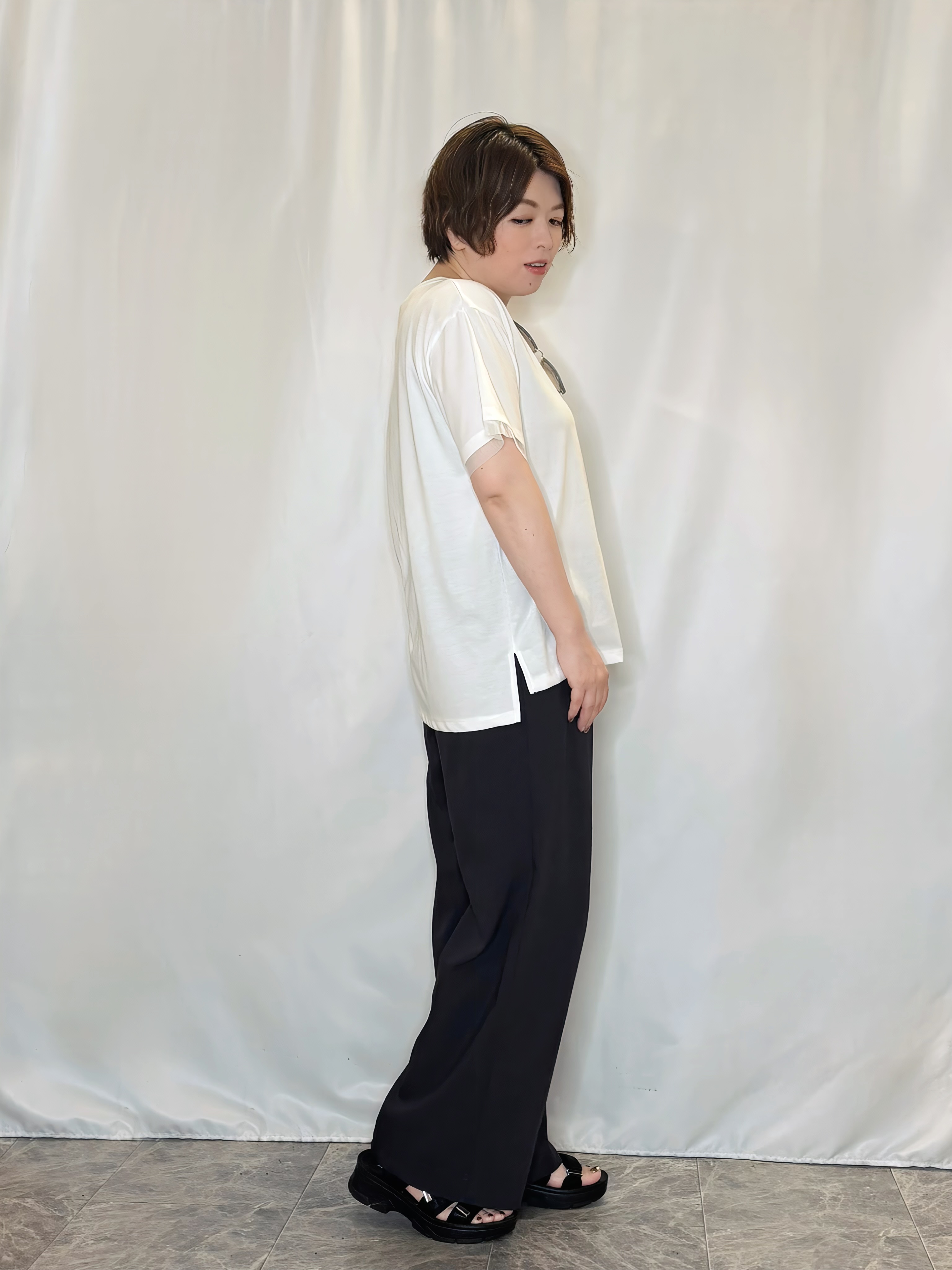 たみさんの「SHOO･LA･RUE｜【高レビュー/洗濯機可/セットアップ可】軽凛(かろりん) 半袖ジャケット」を使ったコーディネート