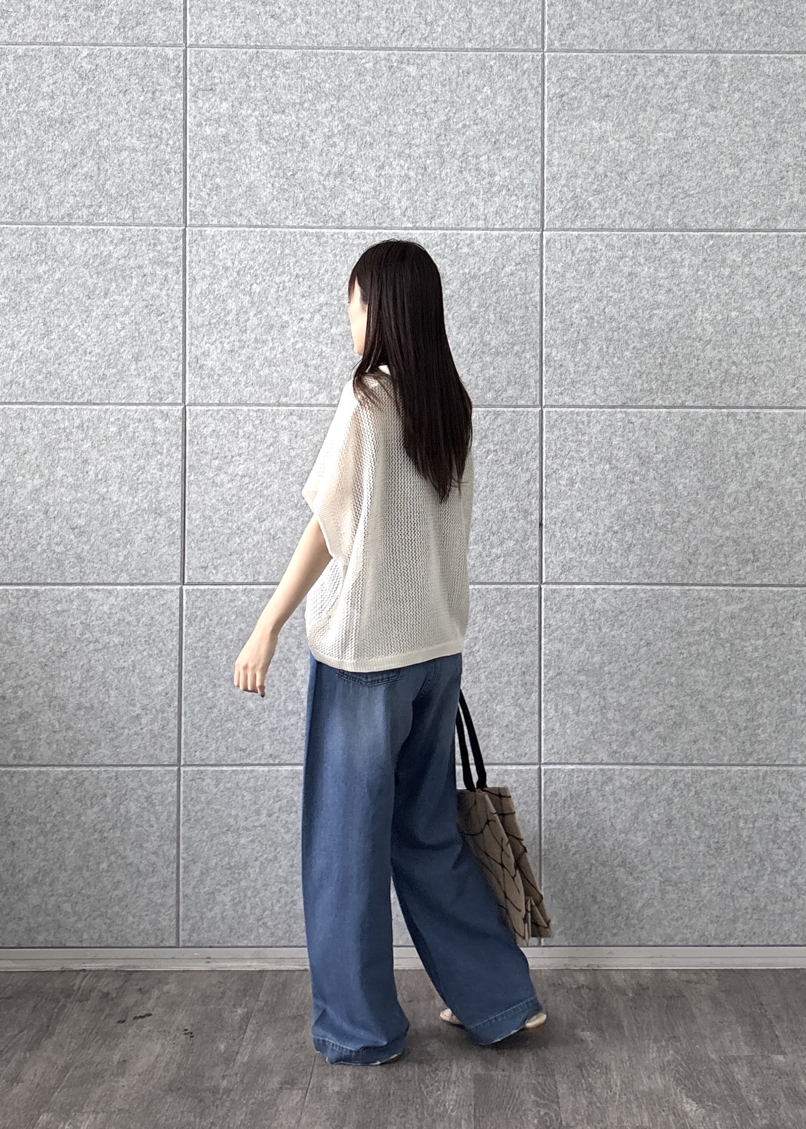 Renoさんの「INDIVI｜メッシュポロドルマンニット」を使ったコーディネート
