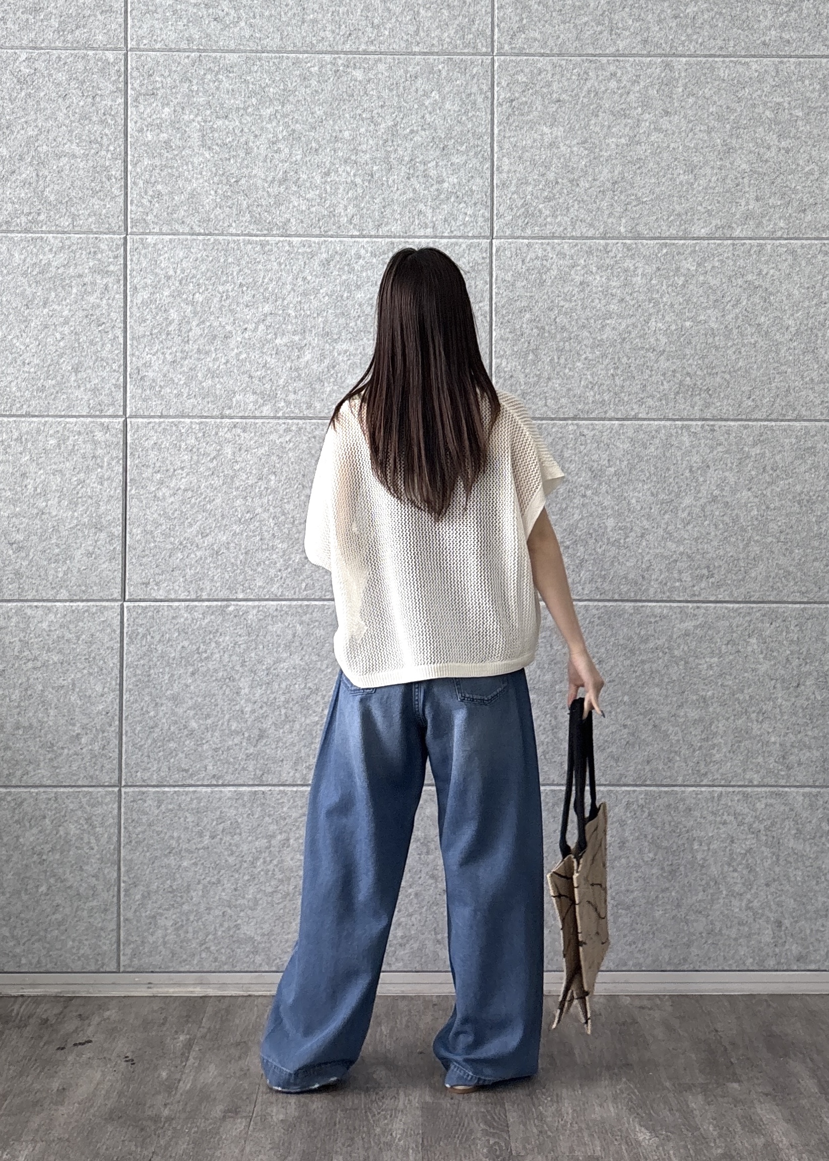 Renoさんの「INDIVI｜メッシュポロドルマンニット」を使ったコーディネート