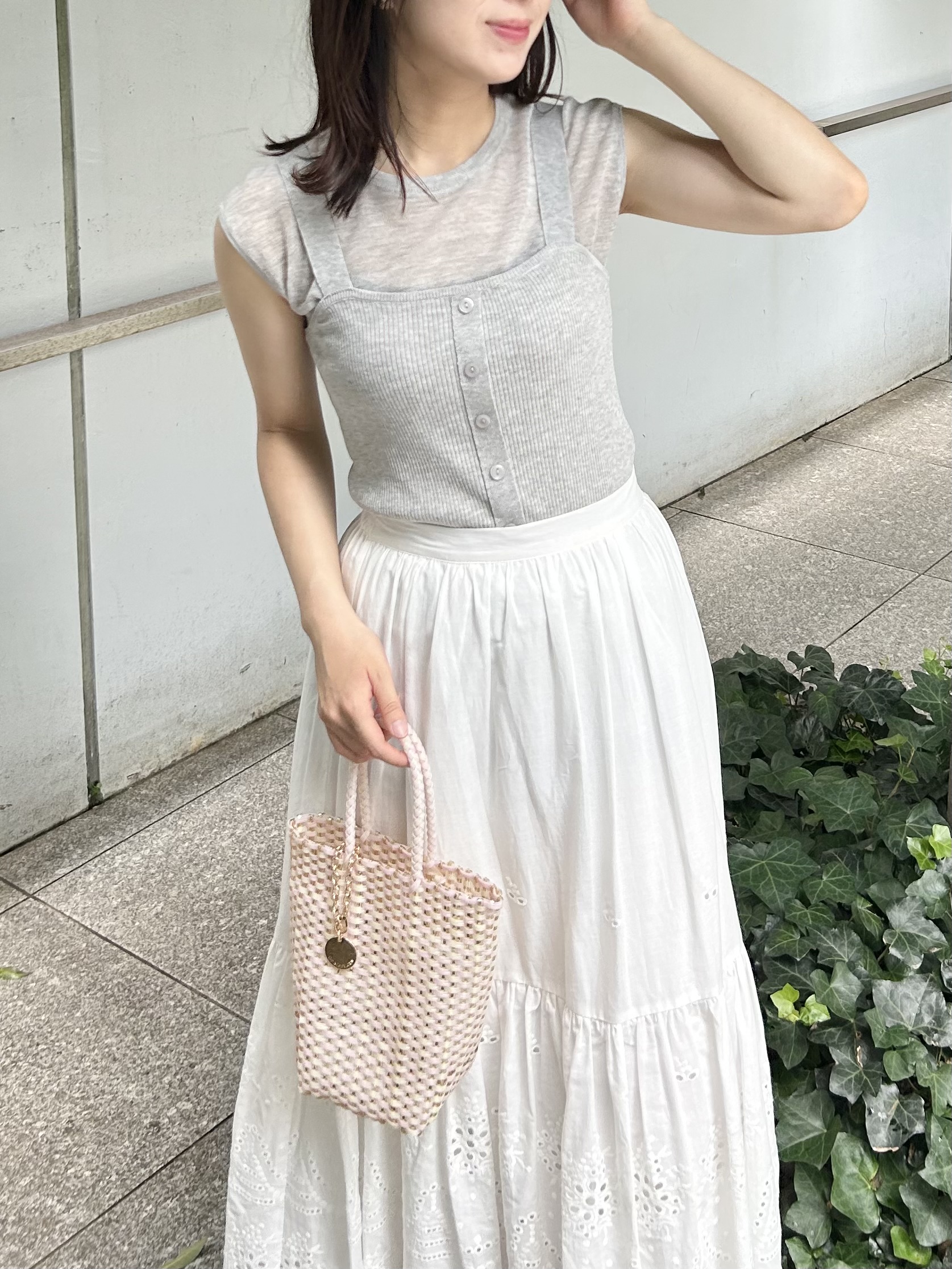 RINAさんの「index｜シアーペプラムキャミSET【洗濯機OK】」を使ったコーディネート