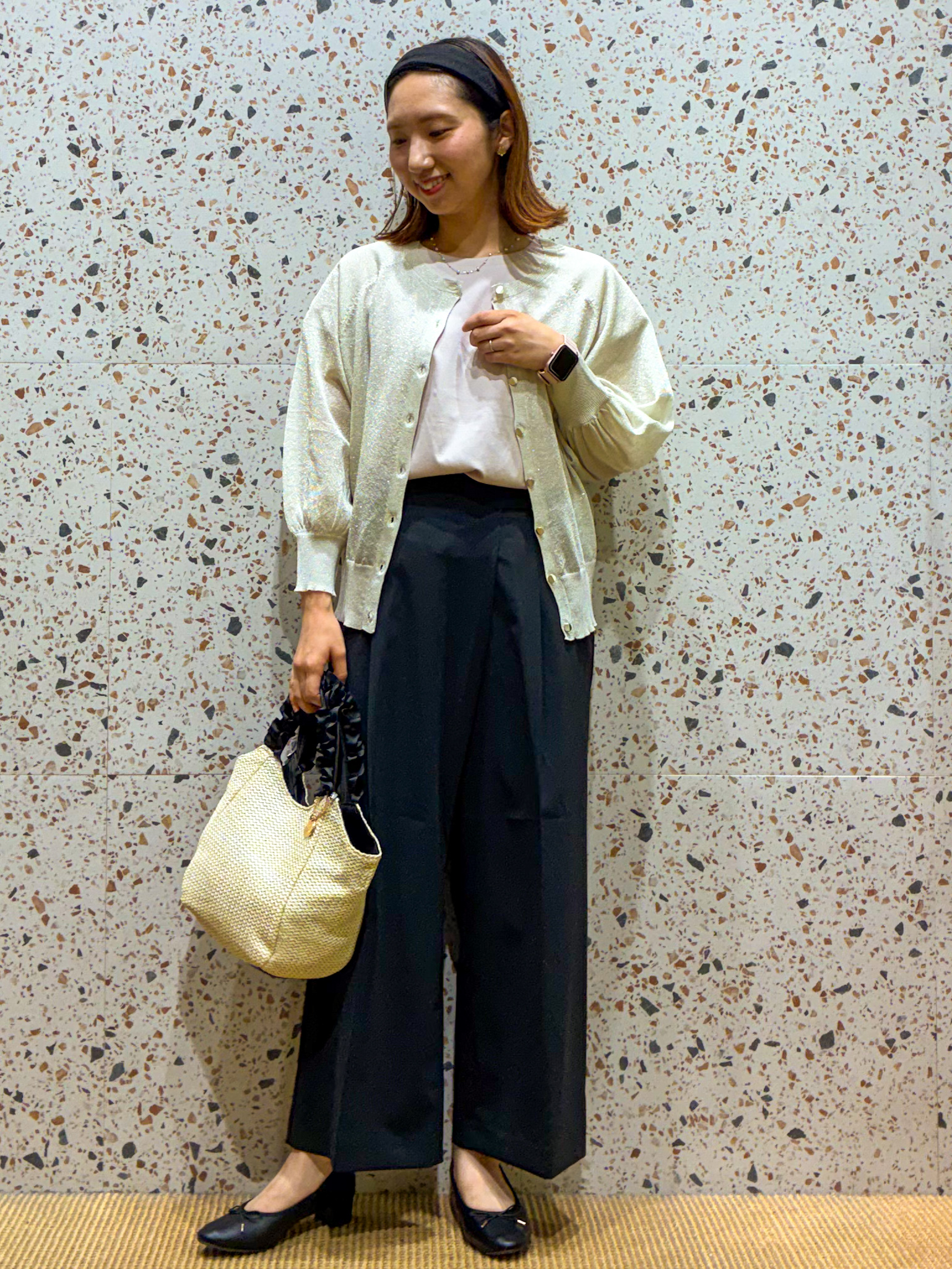 さくらさんの「OPAQUE.CLIP｜【接触冷感／UV】ワンポイント刺繍Tシャツ《7col／XS~3L／洗濯機OK》」を使ったコーディネート