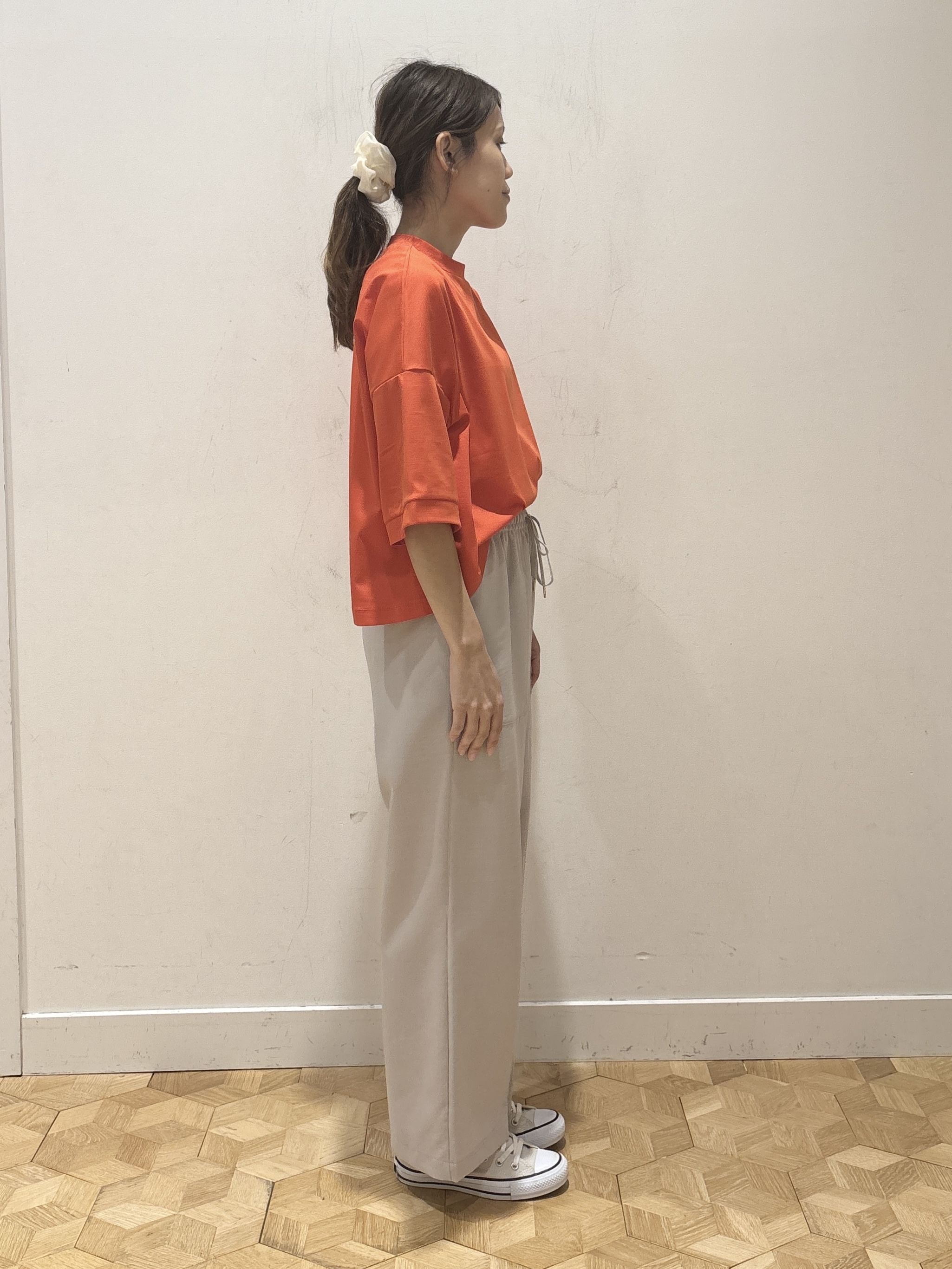 YUMIさんの「Dessin｜【体型カバー】美光沢カットソーボクシーシルエット」を使ったコーディネート