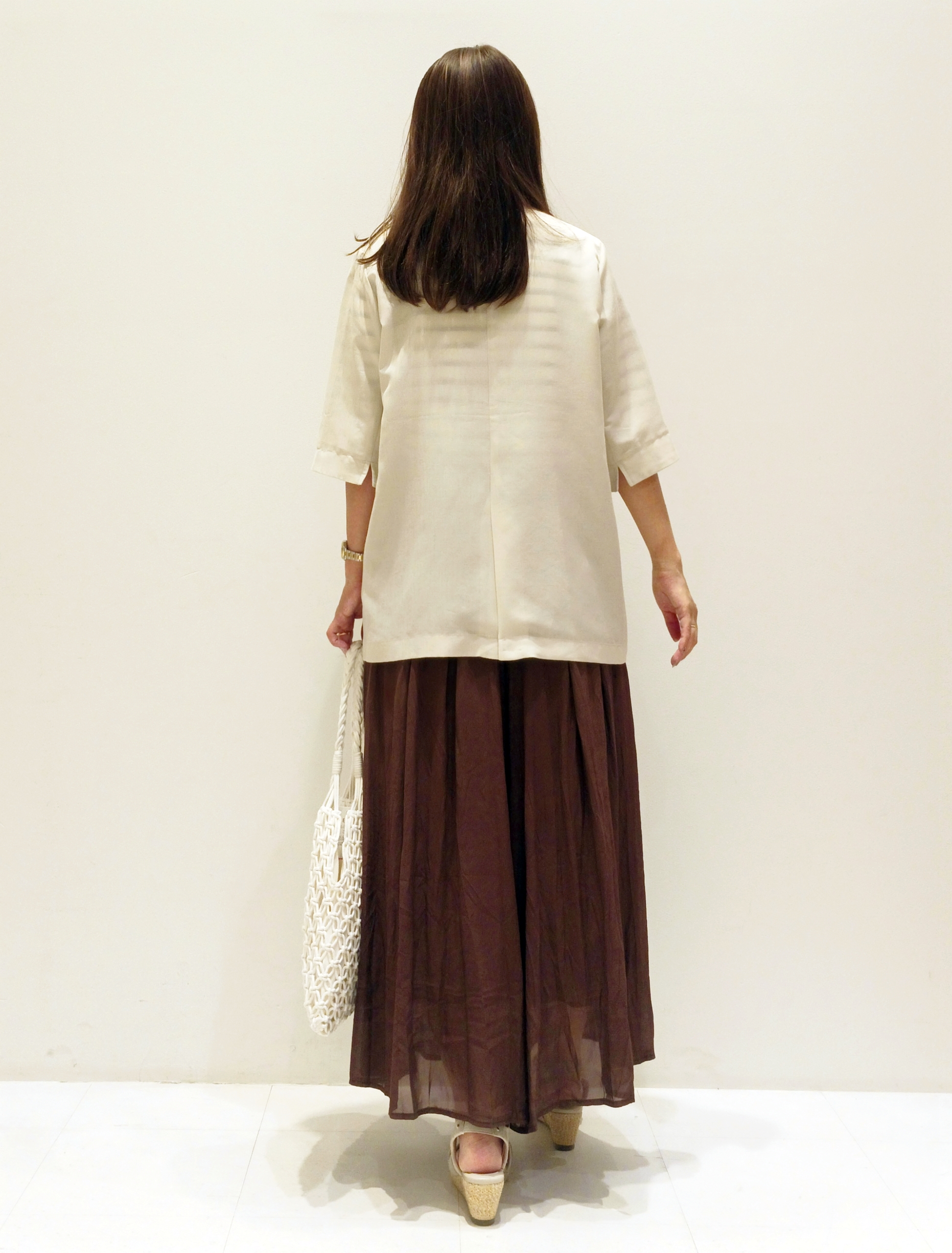 mizueさんの「grove｜【洗濯機OK/ひんやり】軽く羽織れるハーフスリーブジャケット」を使ったコーディネート