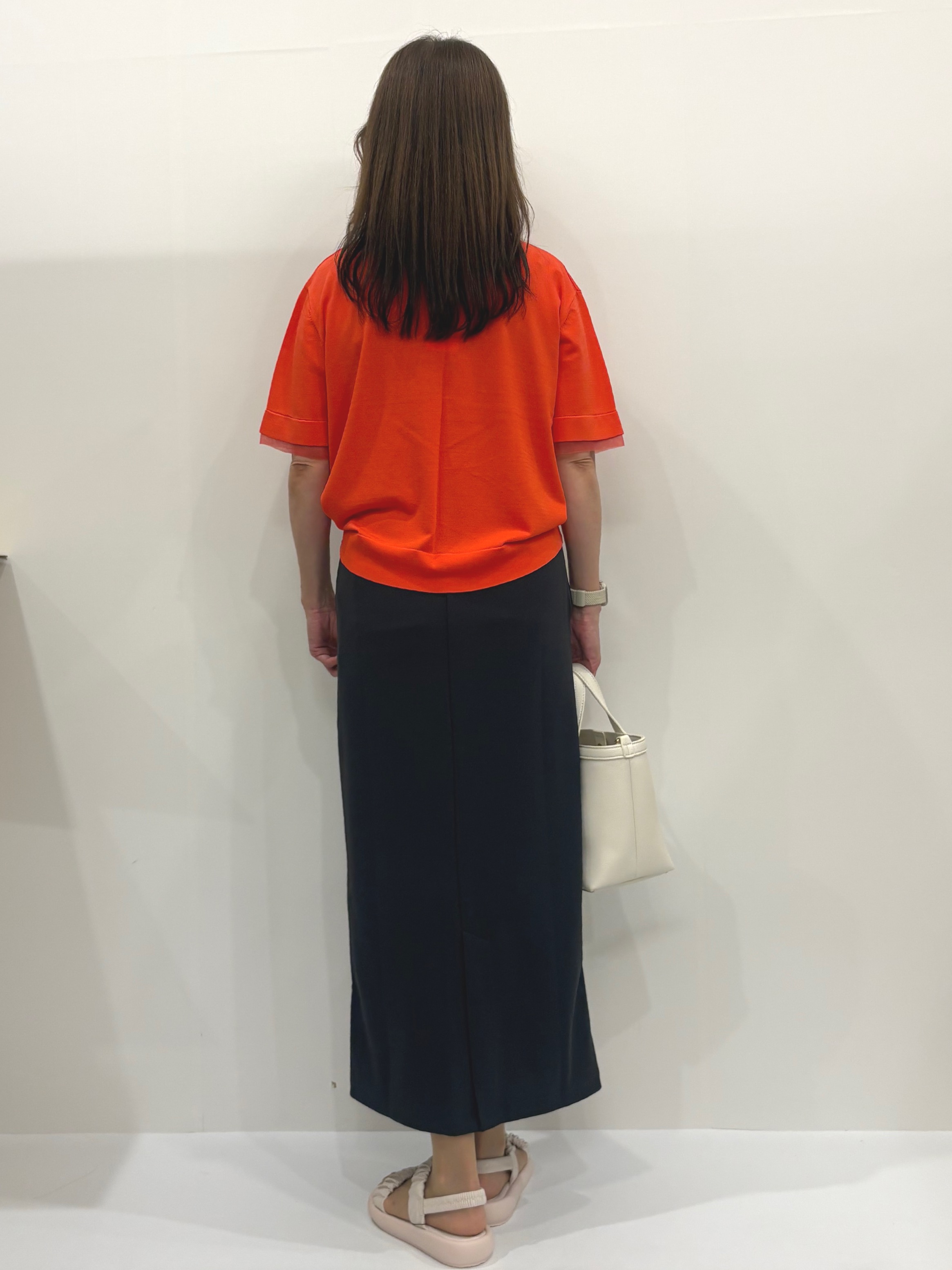 Satoさんの「OPAQUE.CLIP｜【UV／接触冷感／抗ピル】シアー＆レイヤード風さらりニット《洗濯機OK》」を使ったコーディネート