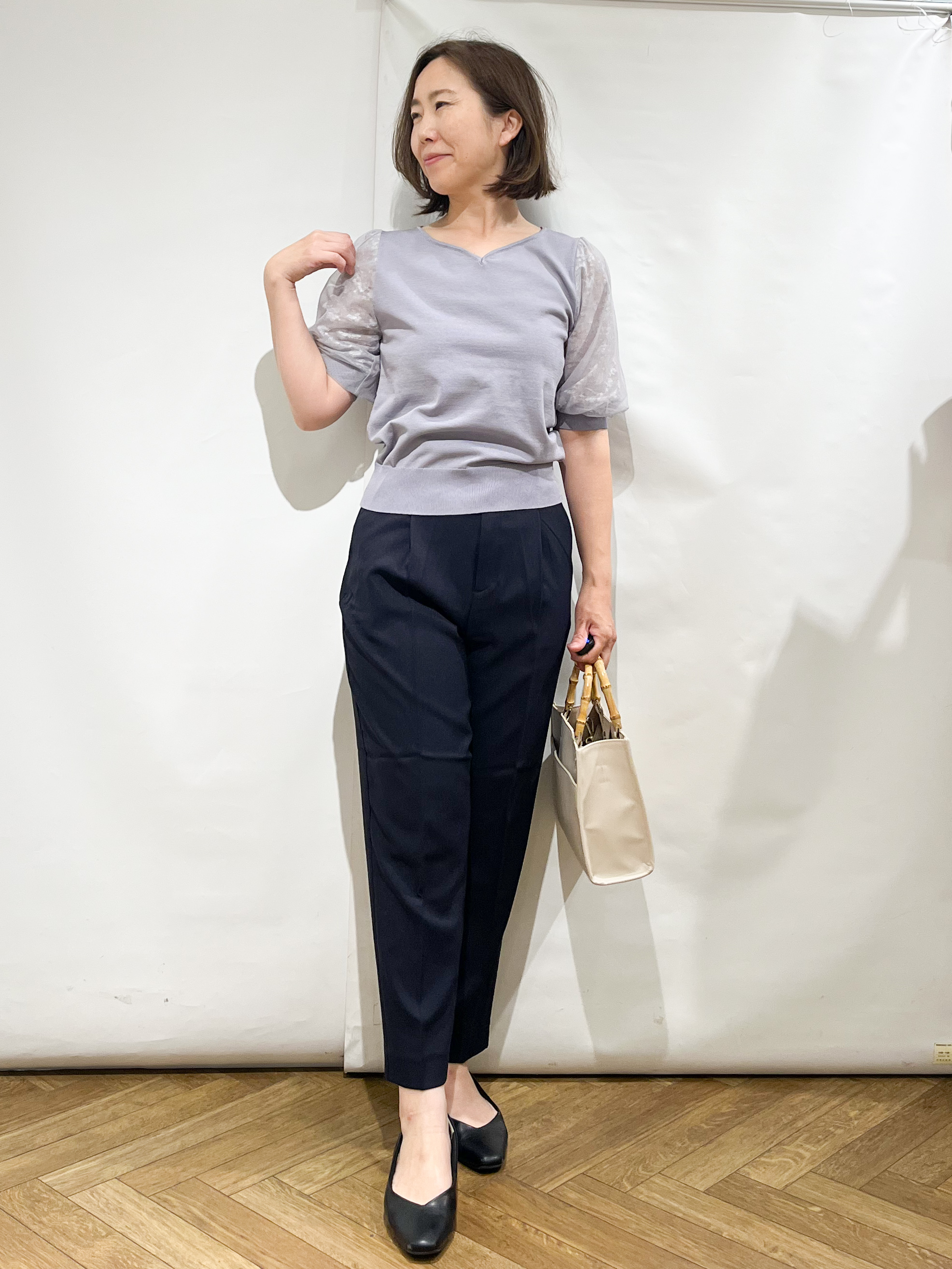 fumiさんの「index｜【接触冷感／防シワ】ひんやり7分袖テーラードジャケット《洗濯機OK》」を使ったコーディネート