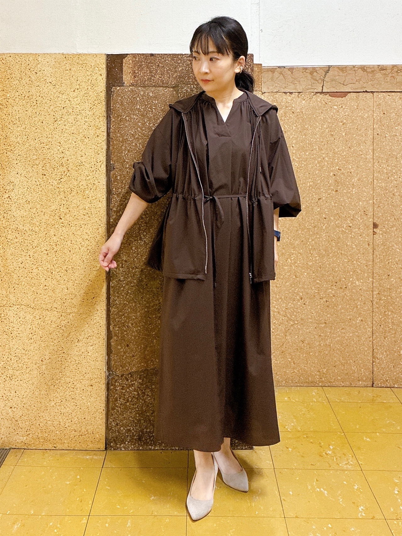 hattoriさんの「INDIVI｜【撥水／UVカット】ベルト付きワンピース」を使ったコーディネート