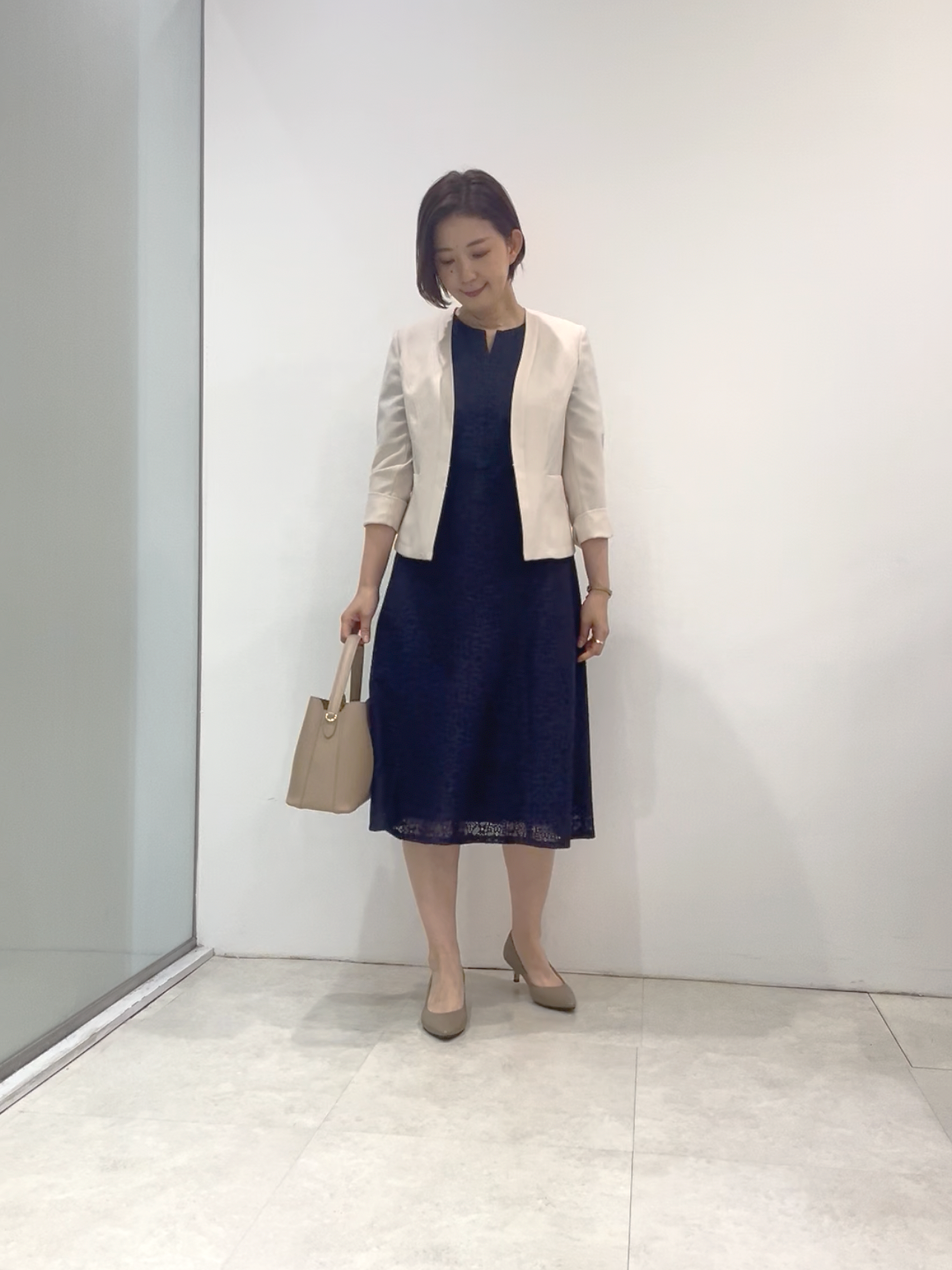 まどかさんの「UNTITLED｜【日本製／接触冷感／UVケア／手洗い可】リネンライクノーカラージャケット」を使ったコーディネート