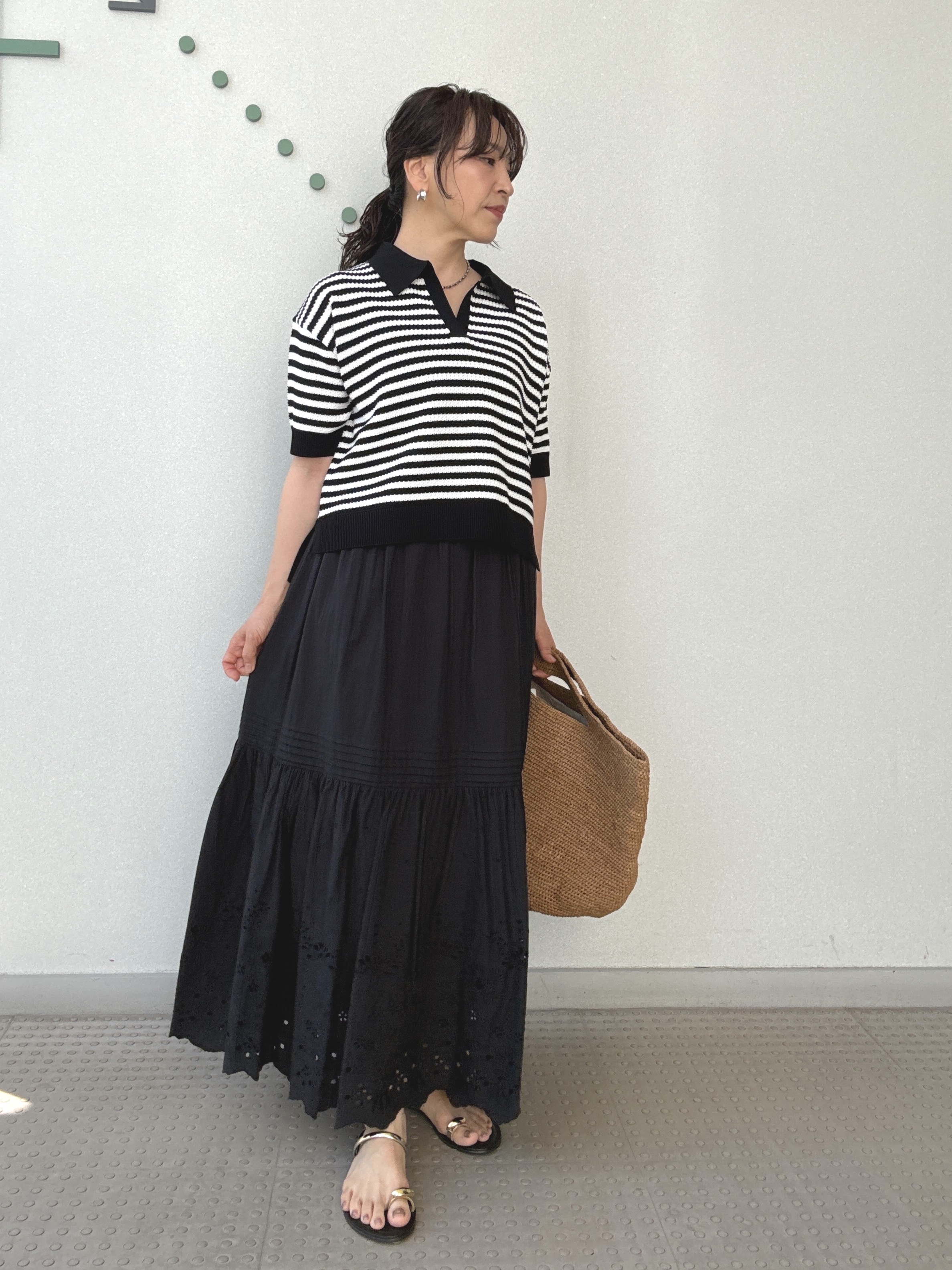 kawamuraさんの「DRESSTERIOR｜ウォッシャブルエンブロイダリースカート」を使ったコーディネート
