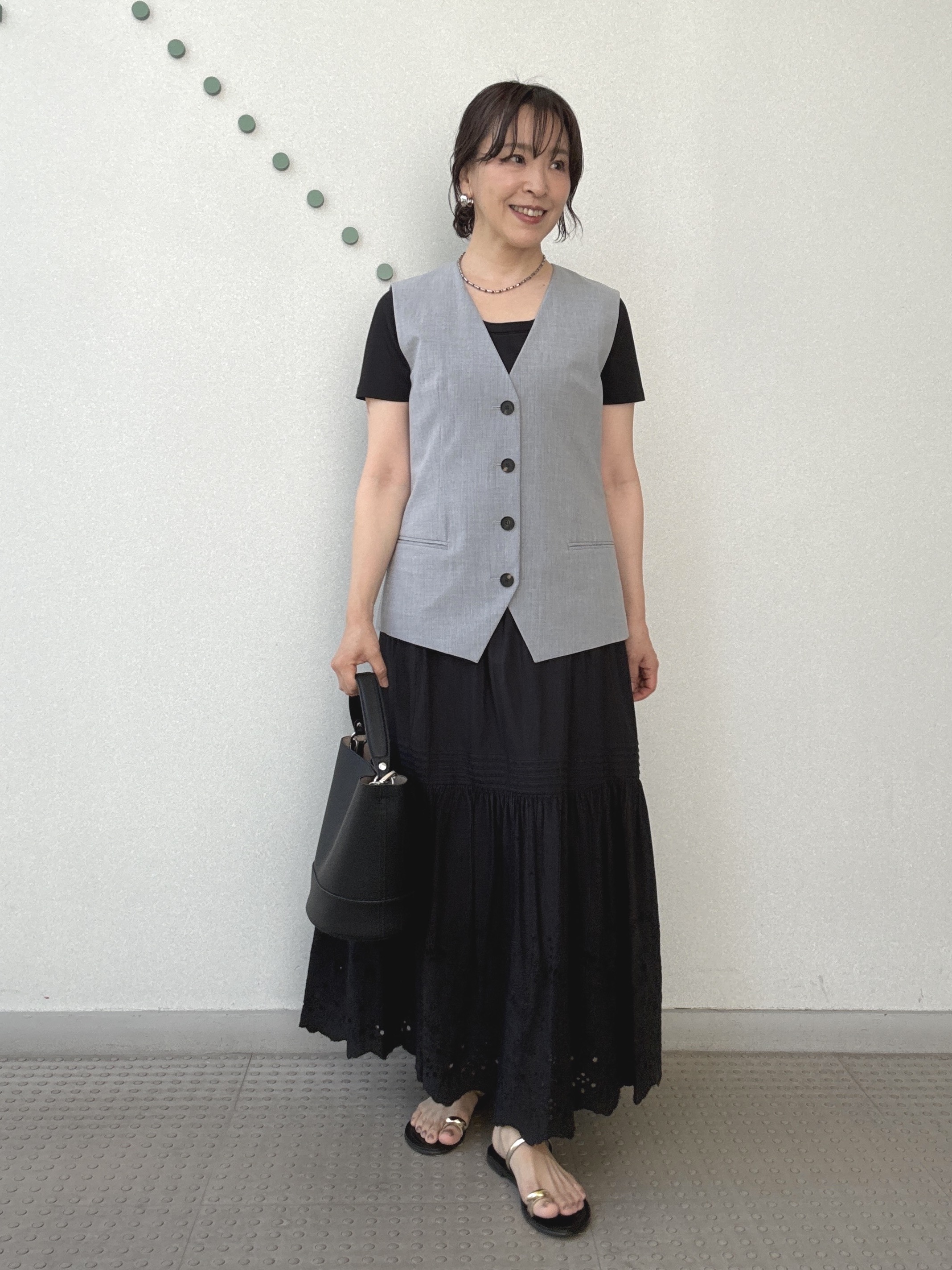 kawamuraさんの「DRESSTERIOR｜【セットアップ可/ウォッシャブル】セットアップストライプジレ」を使ったコーディネート