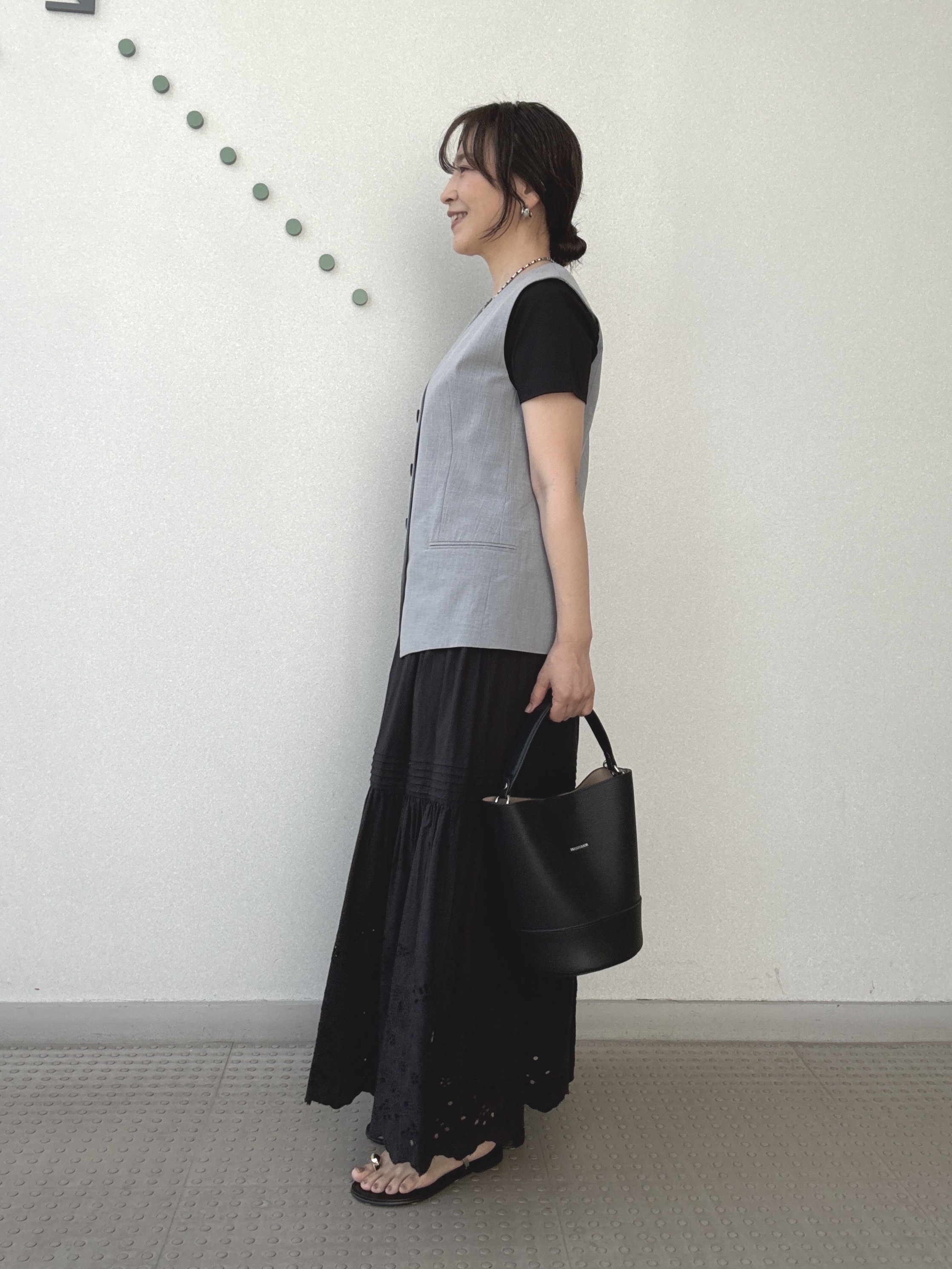 kawamuraさんの「DRESSTERIOR｜【セットアップ可/ウォッシャブル】セットアップストライプジレ」を使ったコーディネート
