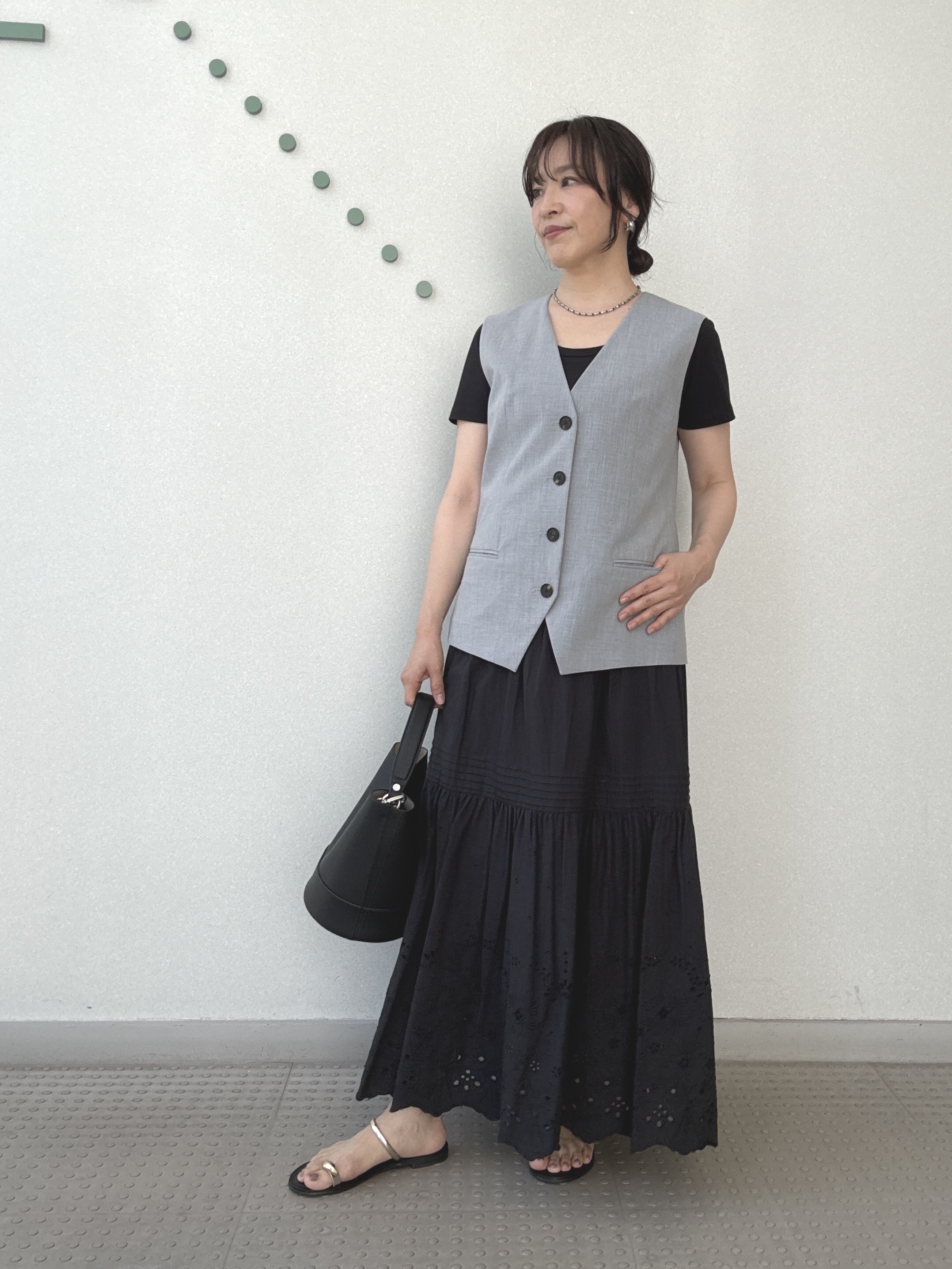 kawamuraさんの「DRESSTERIOR｜【セットアップ可/ウォッシャブル】セットアップストライプジレ」を使ったコーディネート