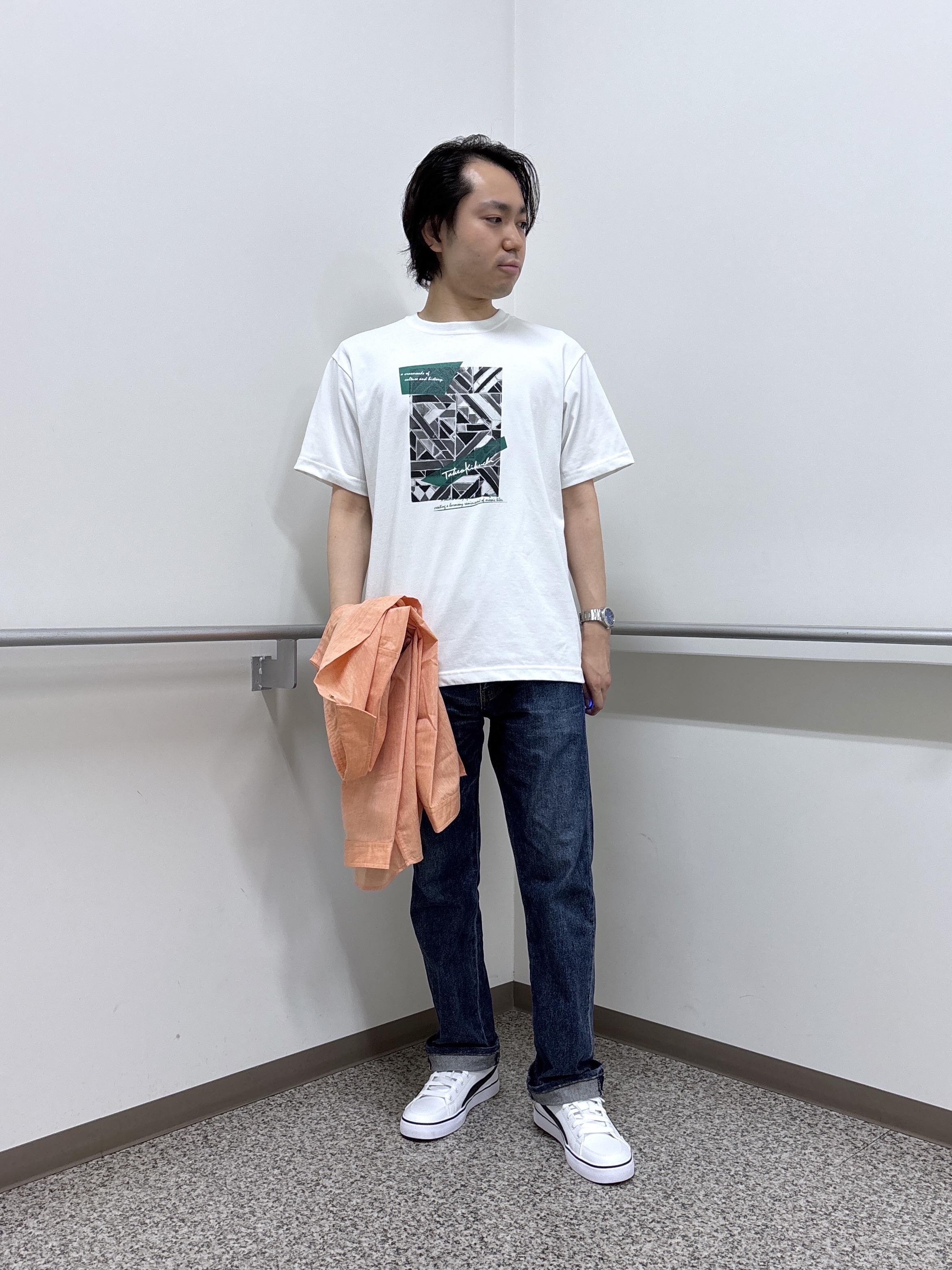 KEIさんの「TAKEO KIKUCHI｜【接触冷感】ハイブリッド リネン 七分袖シャツ」を使ったコーディネート
