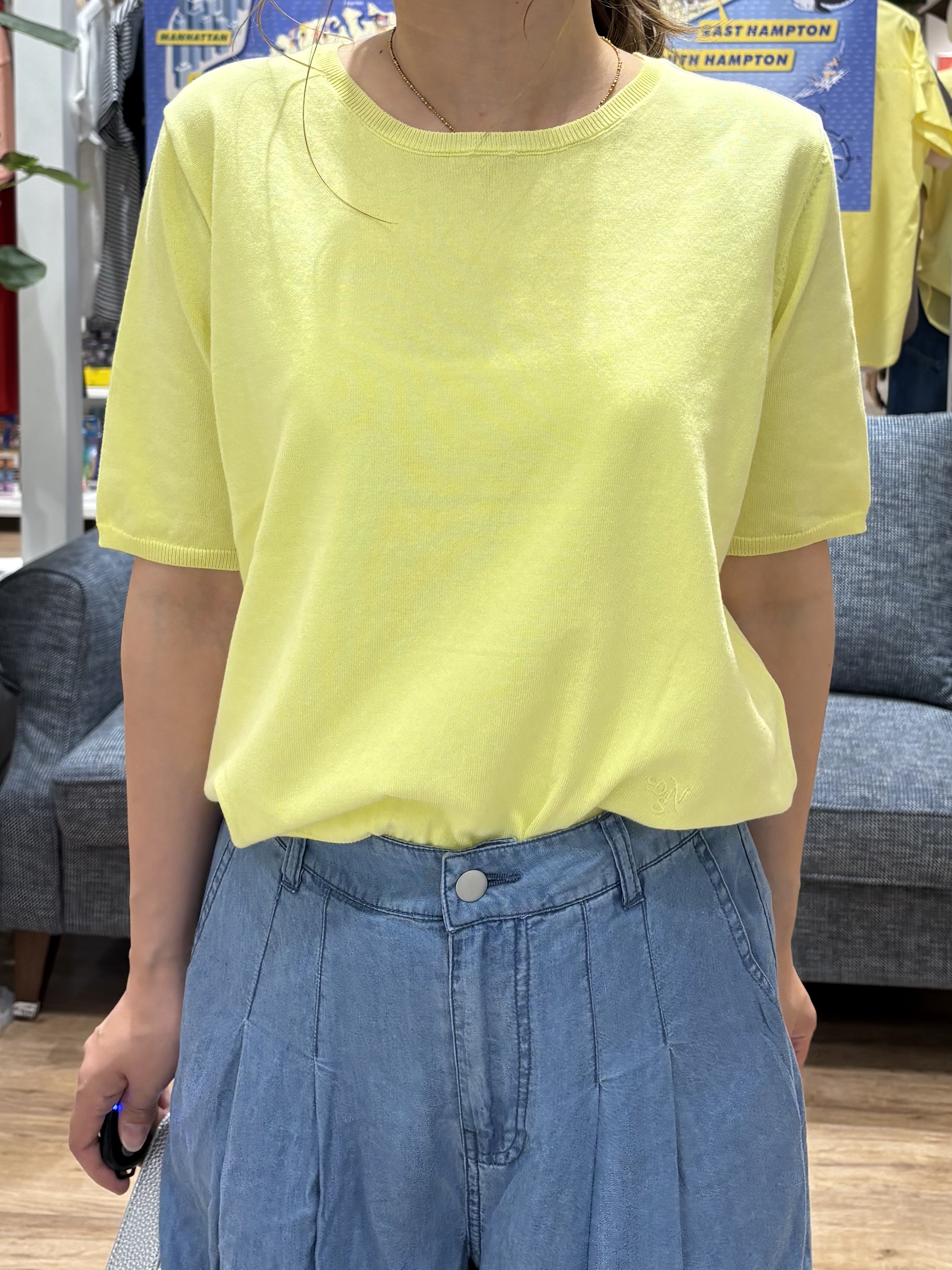 yuinaさんの「Dessin｜【9色展開/接触冷感/UVカット】ドライタッチサマーニットT」を使ったコーディネート