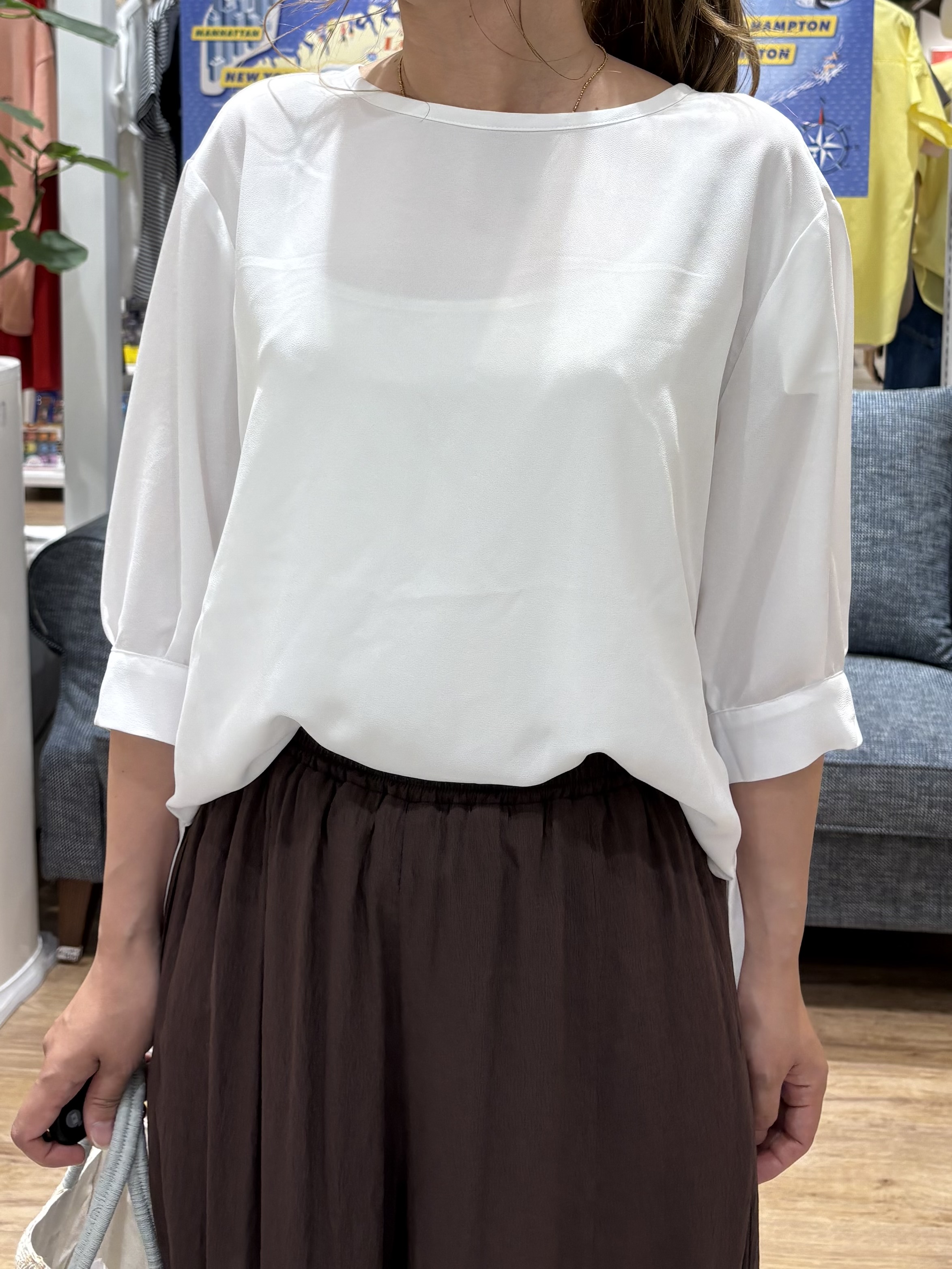 yuinaさんの「Dessin｜【ウエストゴム/洗える】スカートライクシアーフレアパンツ」を使ったコーディネート