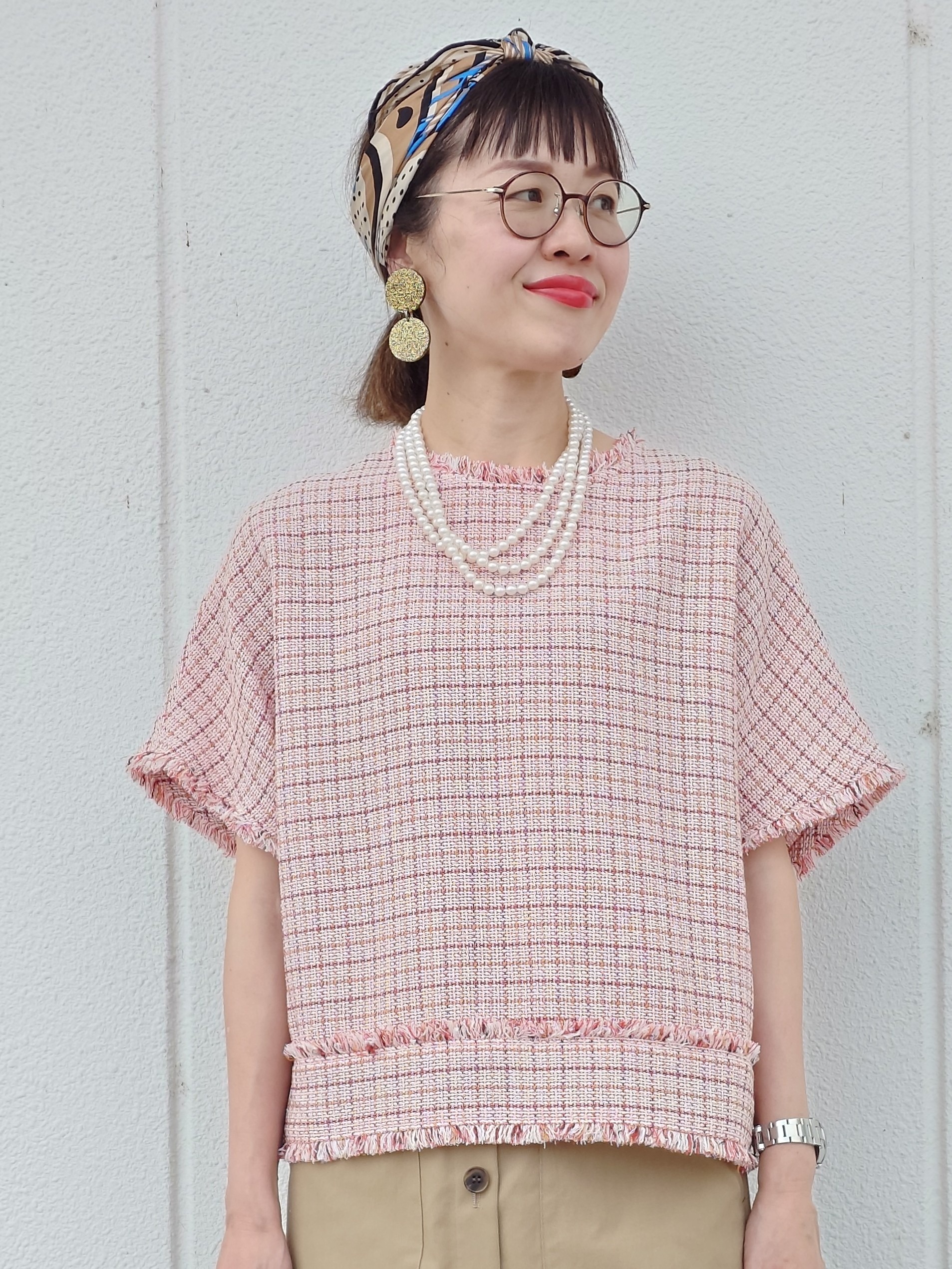 MUTSUKOさんの「UNTITLED｜◆ファンシーツイードブラウス」を使ったコーディネート