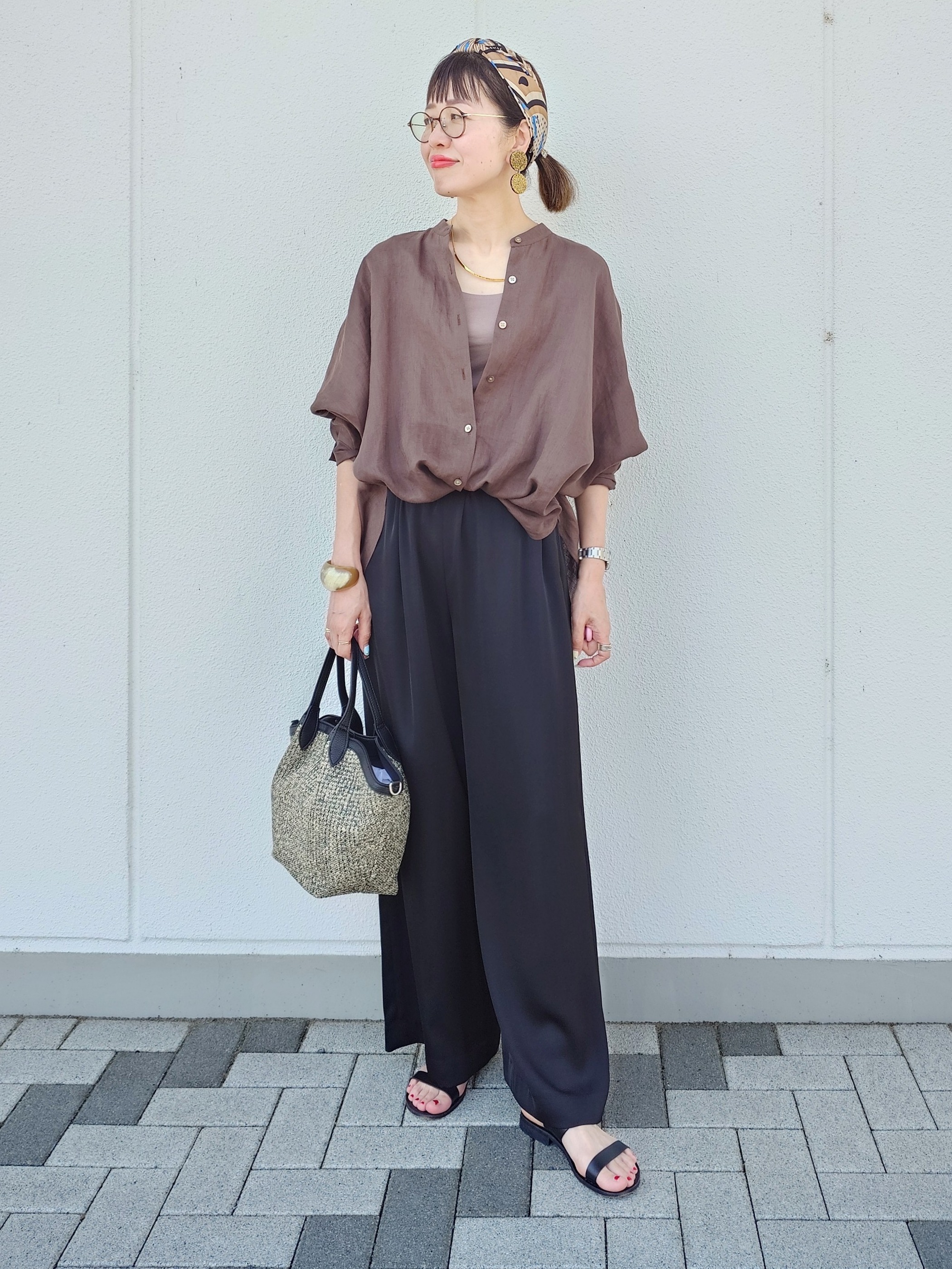 MUTSUKOさんの「UNTITLED｜【麻100】リネンドルマンシャツ」を使ったコーディネート