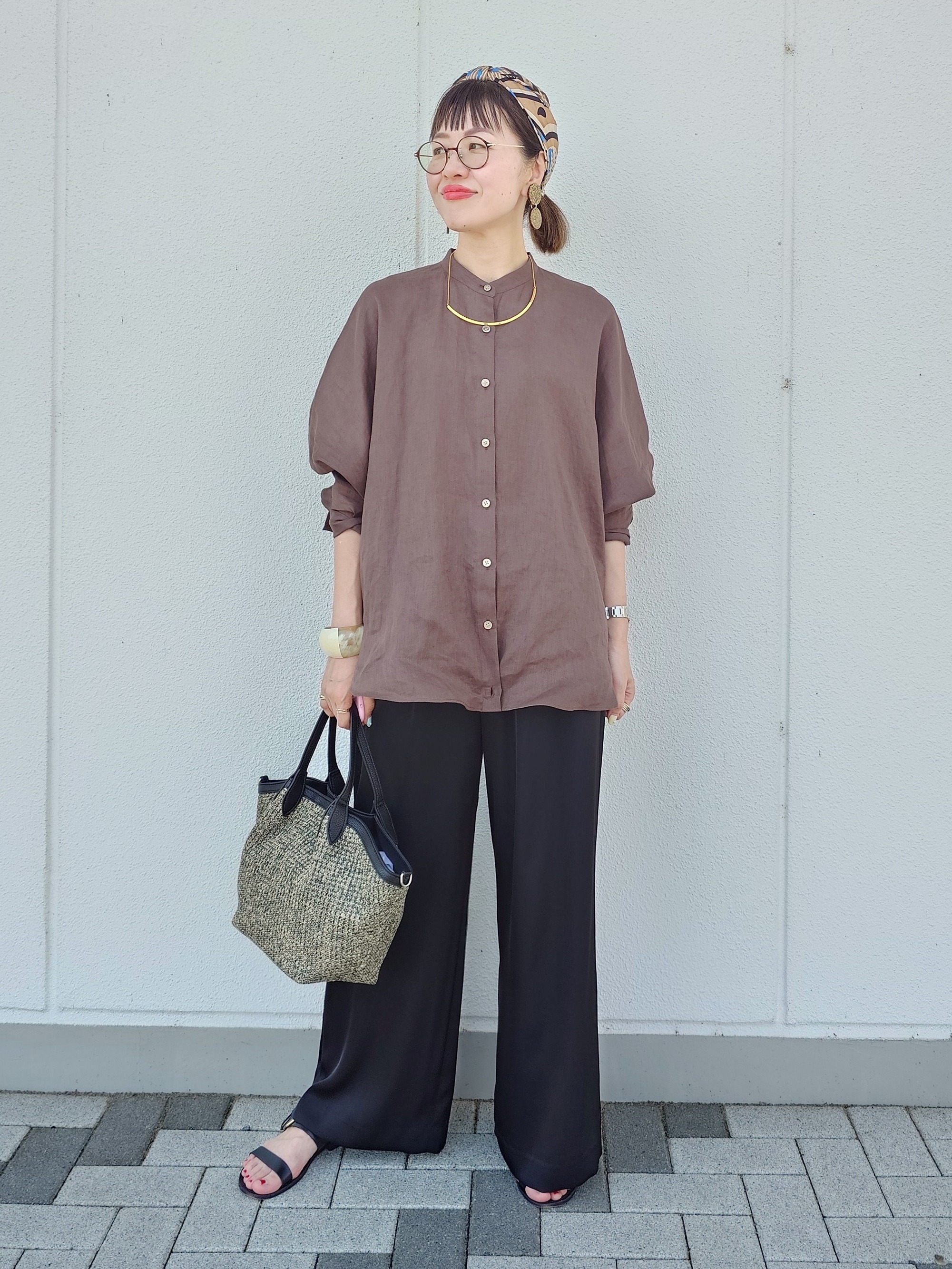 MUTSUKOさんの「UNTITLED｜【麻100】リネンドルマンシャツ」を使ったコーディネート