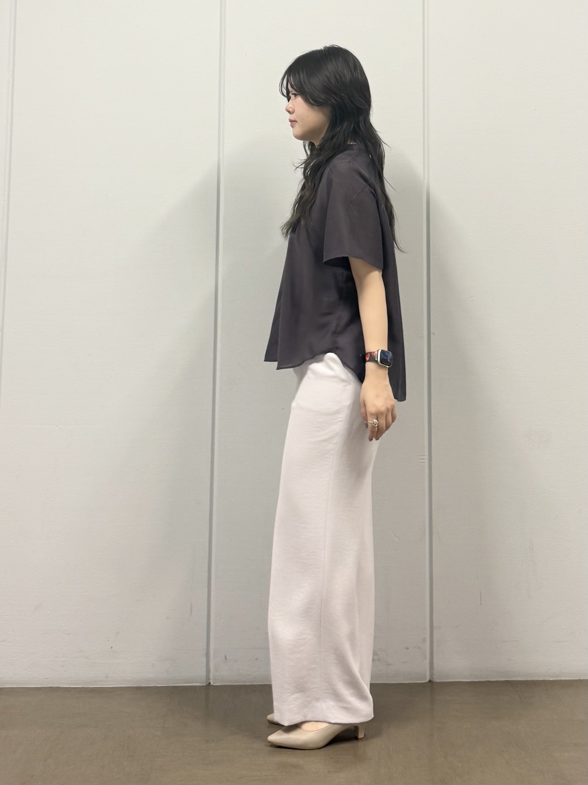 mizukiさんの「INDIVI｜【接触冷感/洗える】シアーシャンブレーピンタックブラウス」を使ったコーディネート