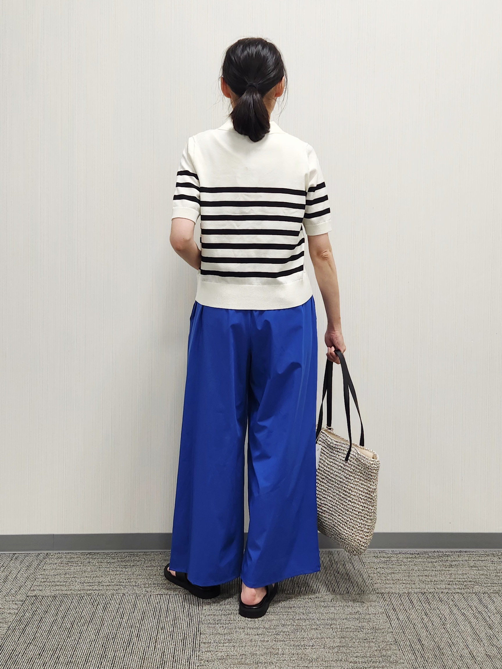 naraさんの「Dessin｜ポロ襟 ハーフスリーブニット」を使ったコーディネート