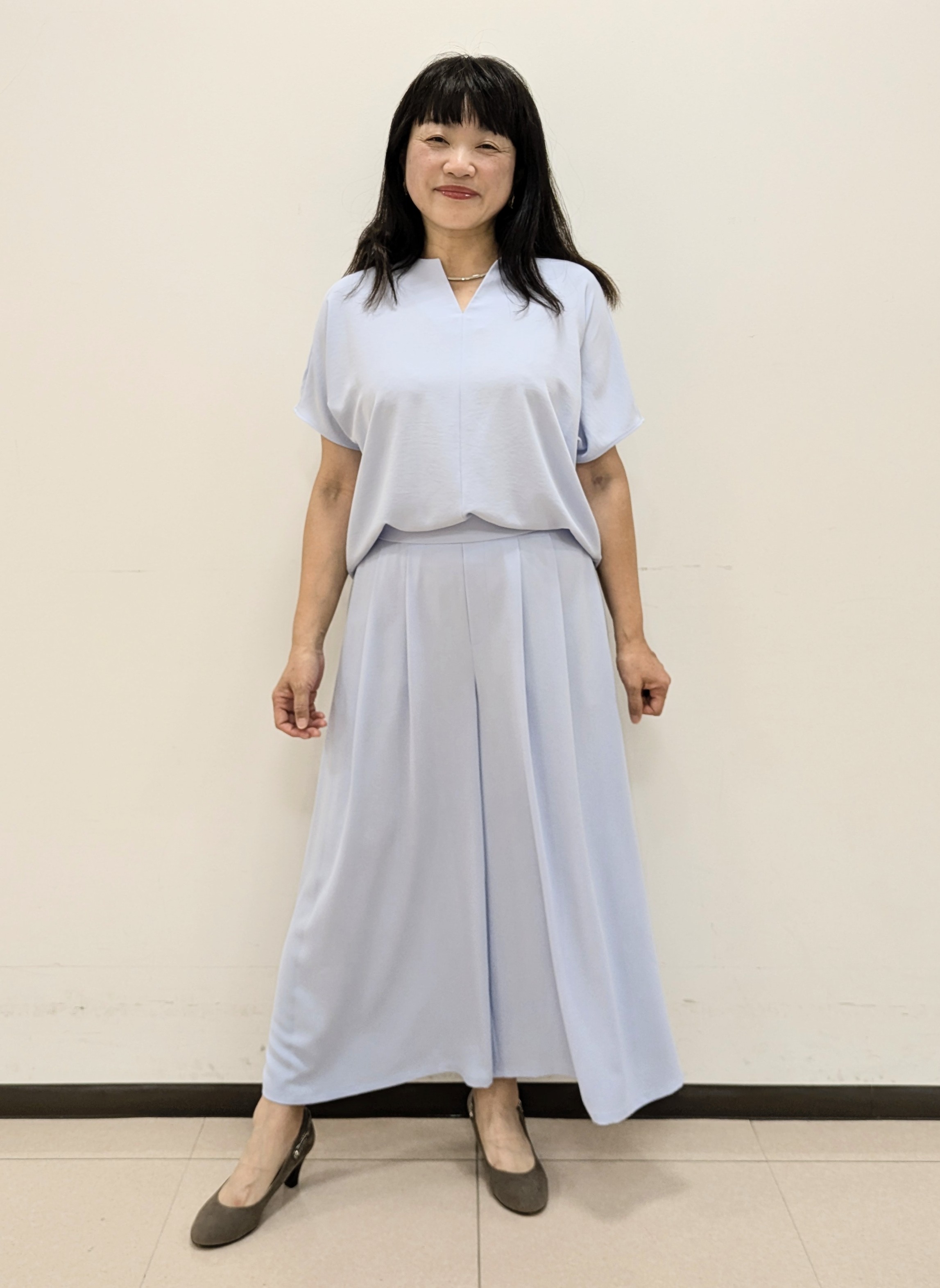ともさんの「UNTITLED｜◆【追加/ステンレス】カーヴィプレートショートネックレス」を使ったコーディネート