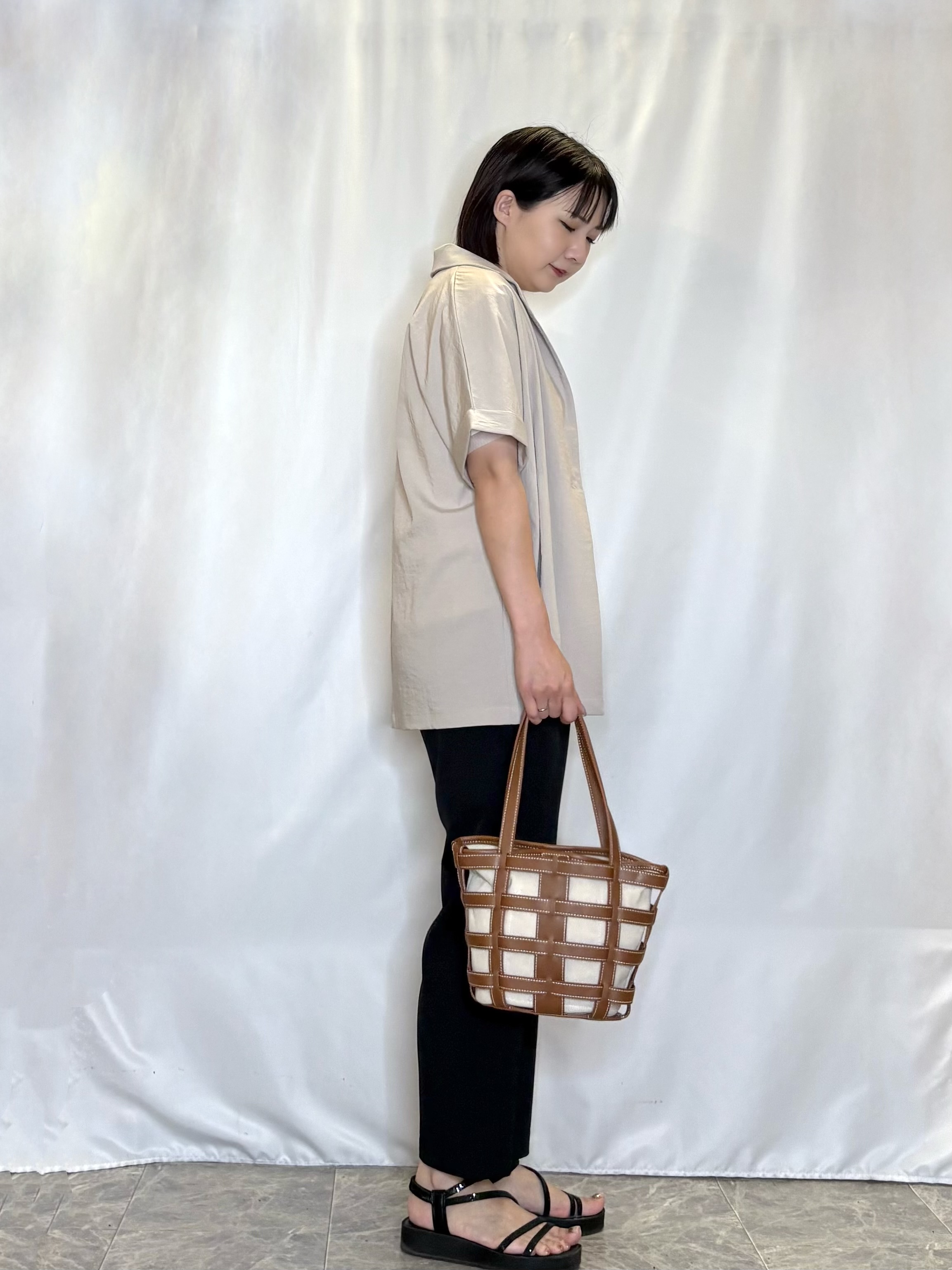 ネリさんの「SHOO･LA･RUE｜【高レビュー/洗濯機可/セットアップ可】軽凛(かろりん) 半袖ジャケット」を使ったコーディネート