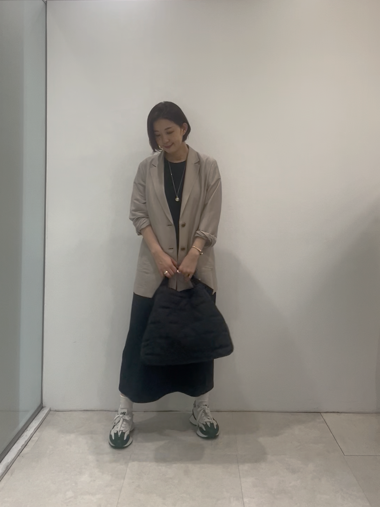 まどかさんの「UNTITLED｜【接触冷感/UVカット/遮熱/抗菌防臭】ライトプレーティングワンピース」を使ったコーディネート