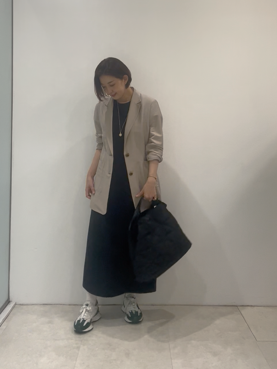 まどかさんの「UNTITLED｜【接触冷感/UVカット/遮熱/抗菌防臭】ライトプレーティングワンピース」を使ったコーディネート