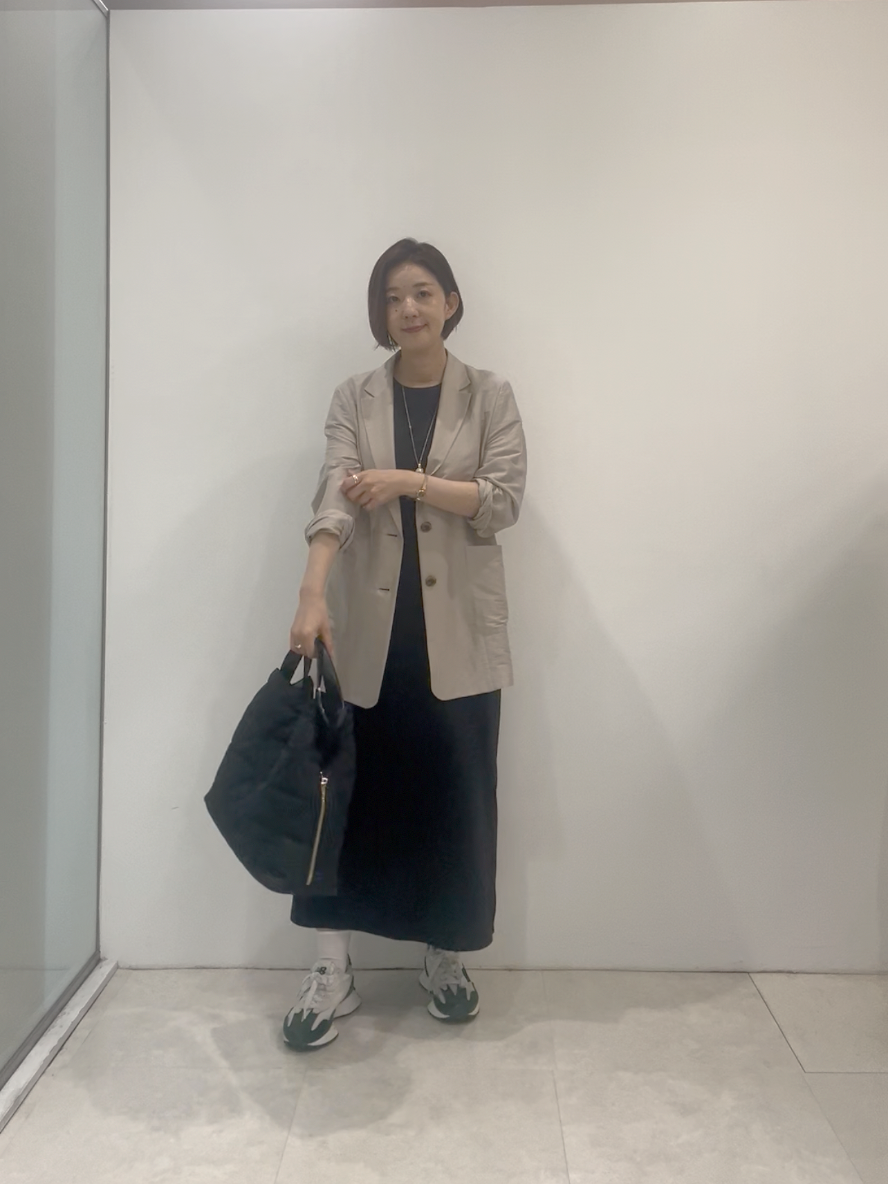 まどかさんの「UNTITLED｜【接触冷感/UVカット/遮熱/抗菌防臭】ライトプレーティングワンピース」を使ったコーディネート