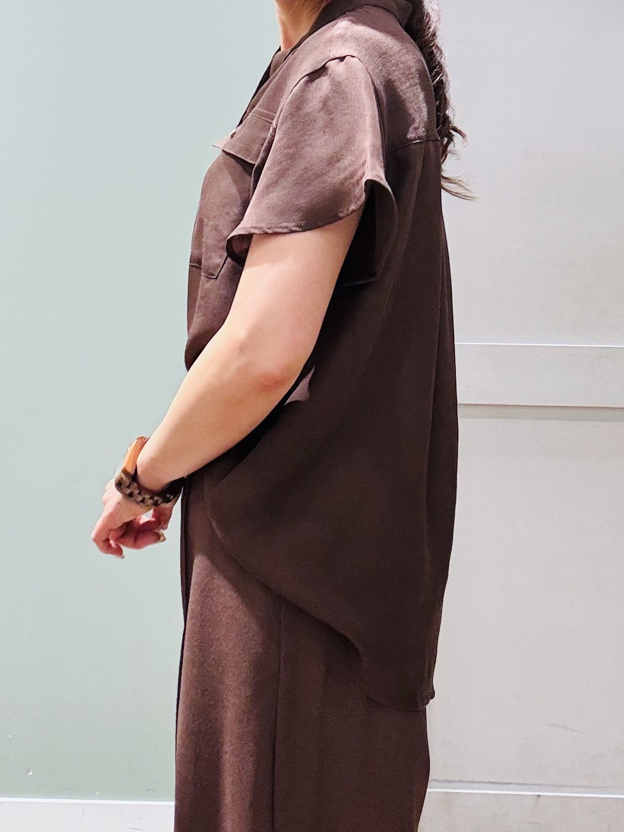 Komi☆さんの「grove｜【洗濯機OK/SETUP可】シワになりにくい、フレアスリーブブラウス」を使ったコーディネート