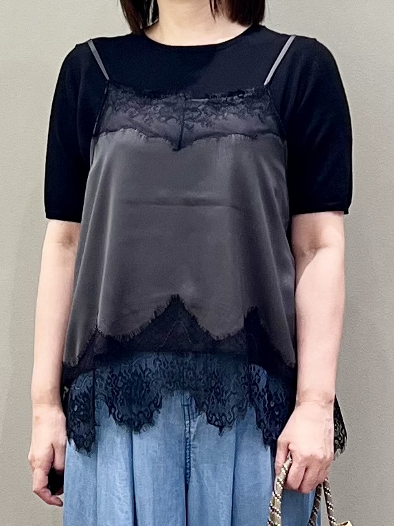 ricoさんの「Dessin｜【9色展開/接触冷感/UVカット】ドライタッチサマーニットT」を使ったコーディネート