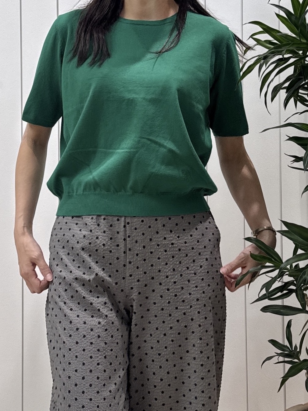 Junさんの「Dessin｜【9色展開/接触冷感/UVカット】ドライタッチサマーニットT」を使ったコーディネート